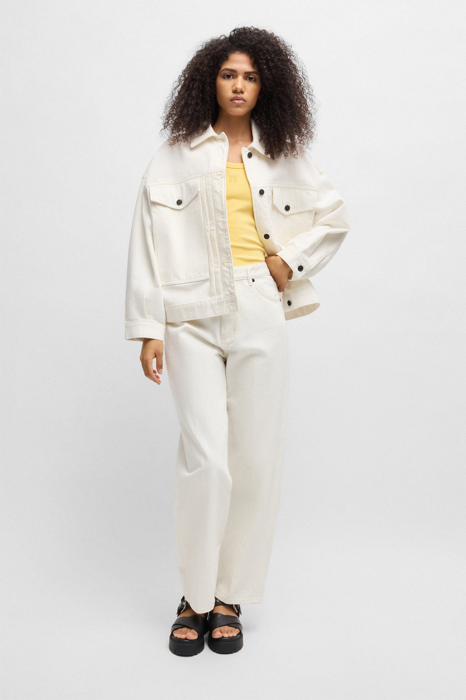 Женская желтая майка HUGO 50514489;723