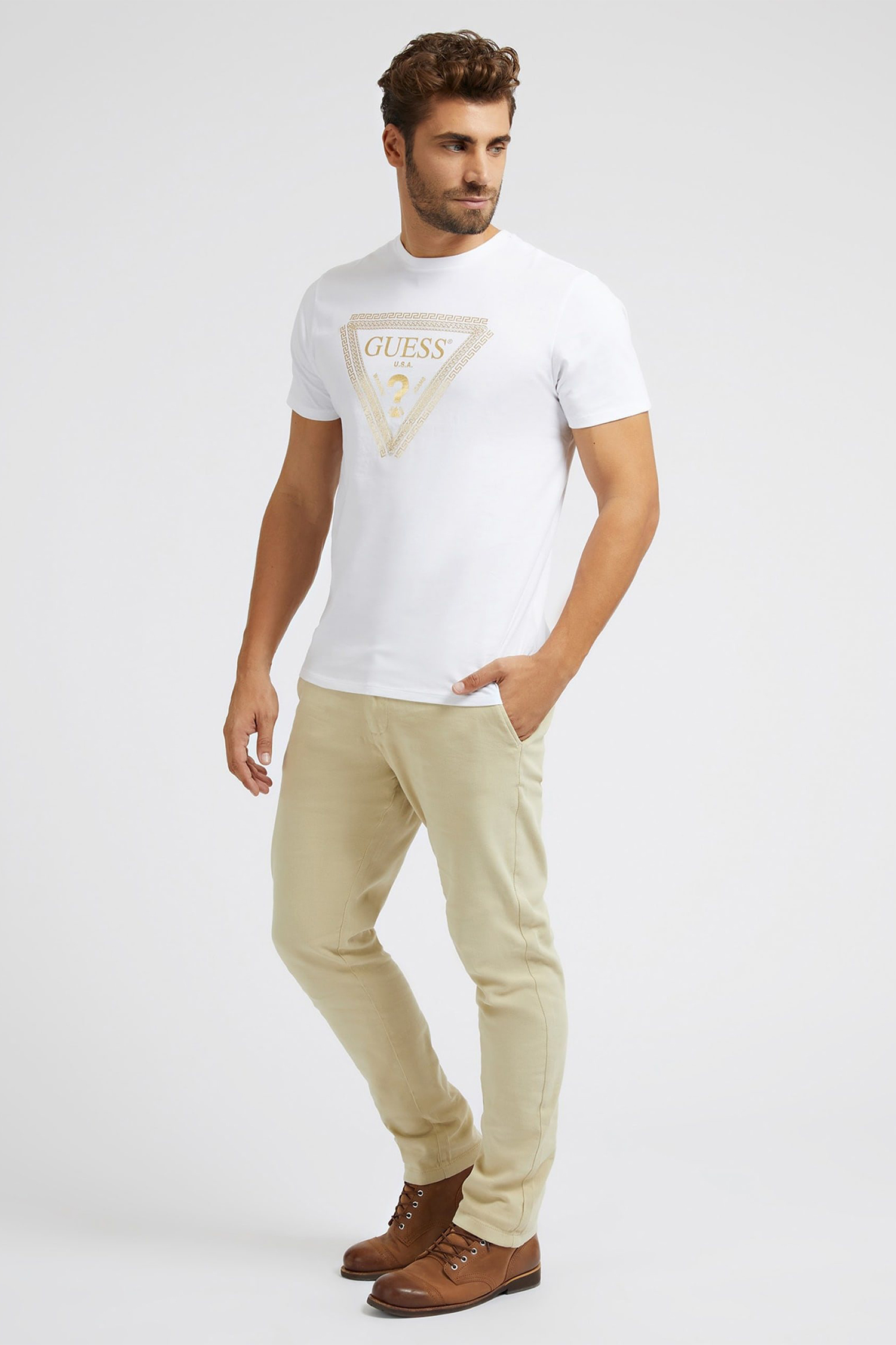 Мужская белая футболка Guess M3RI68.KBDK0;G011