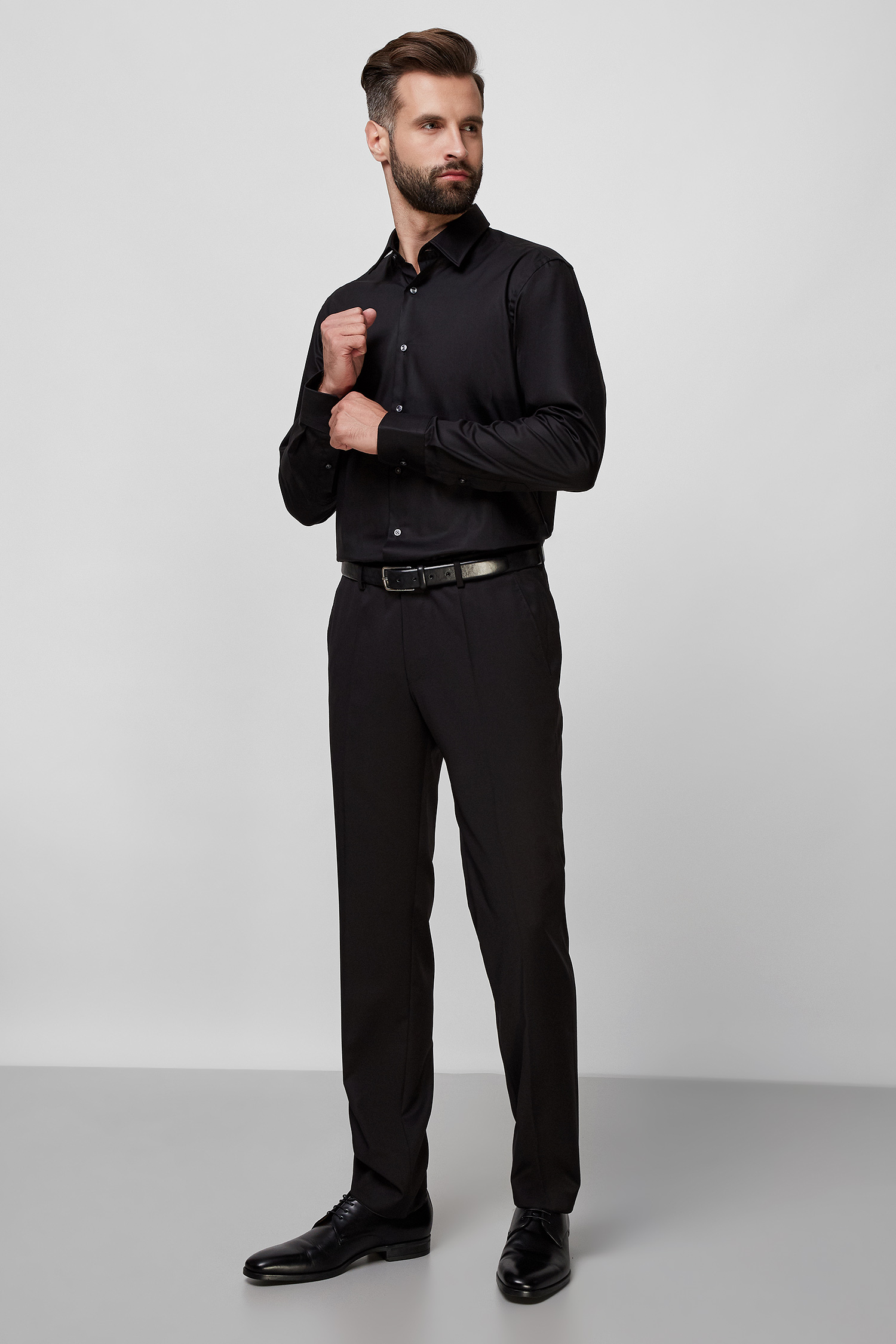 Чоловічі чорні вовняні брюки BOSS 50318825;001