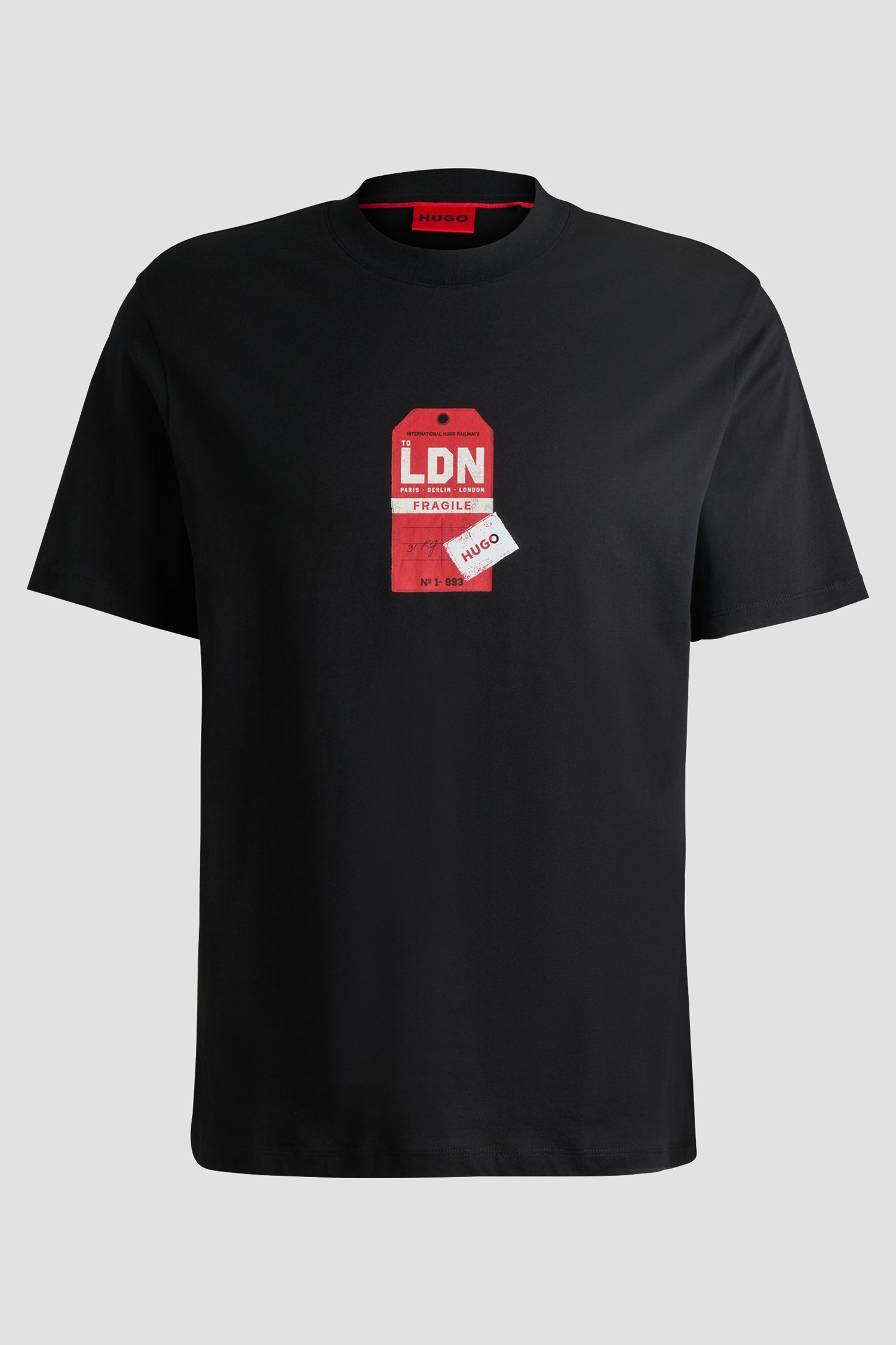 Мужская черная футболка HUGO 50516738;001