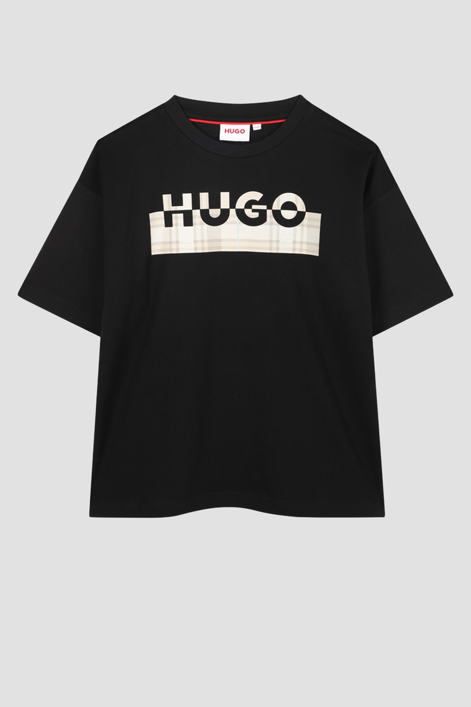 Дитяча чорна футболка HUGO kids G00435;09B