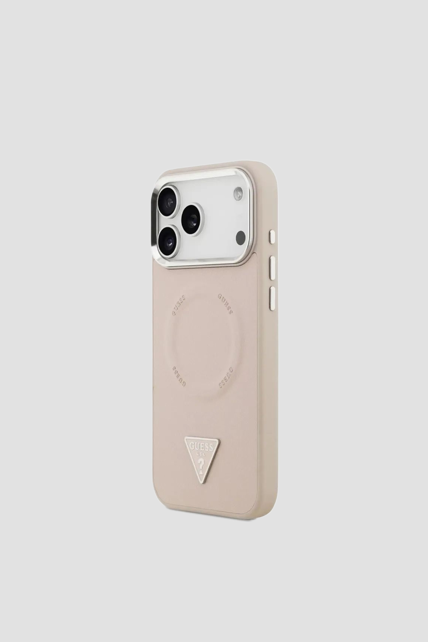 Пудровий чохол для телефону iPhone 17 Pro Max Guess GUHMP.17XPSDTSCMP;LOGO PINK
