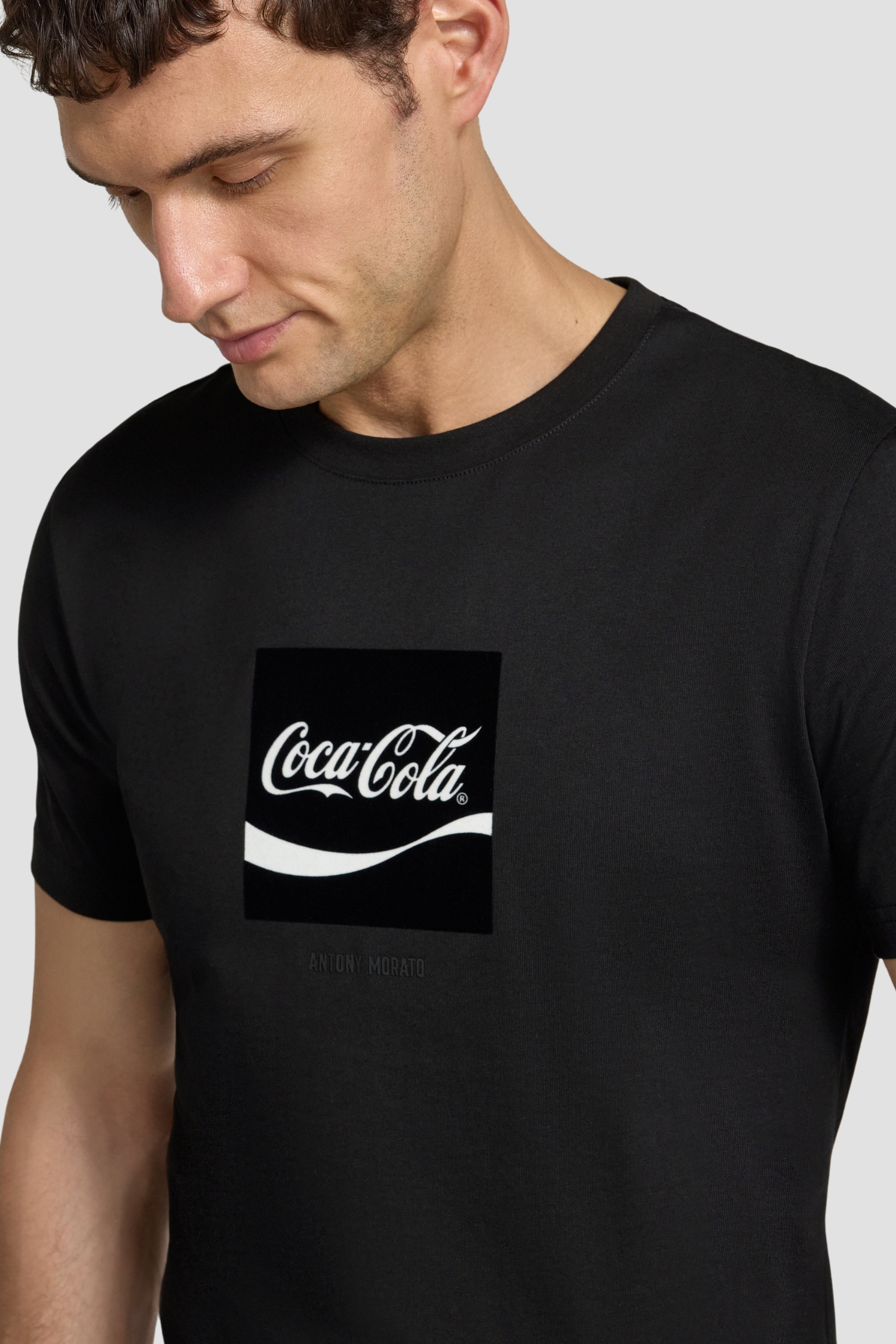 Мужская черная футболка Antony Morato x Coca Cola Antony Morato MMKS02580.FA100240;9000