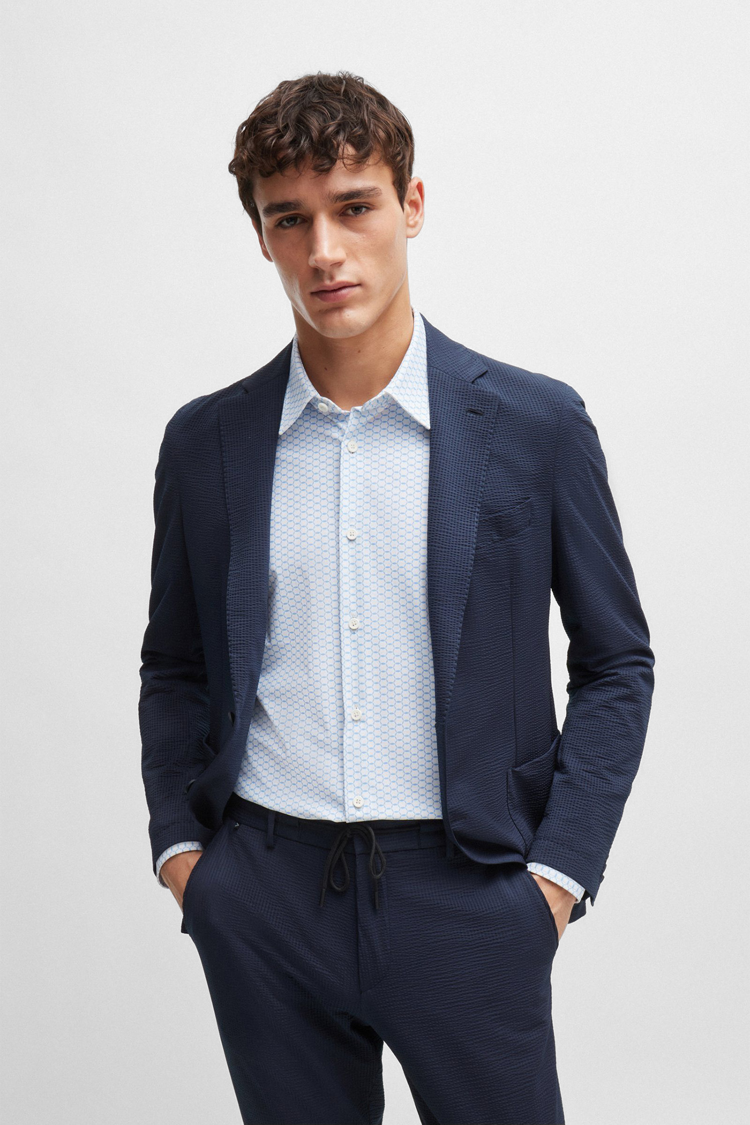 Чоловіча сорочка з візерунком BOSS 50513590;100