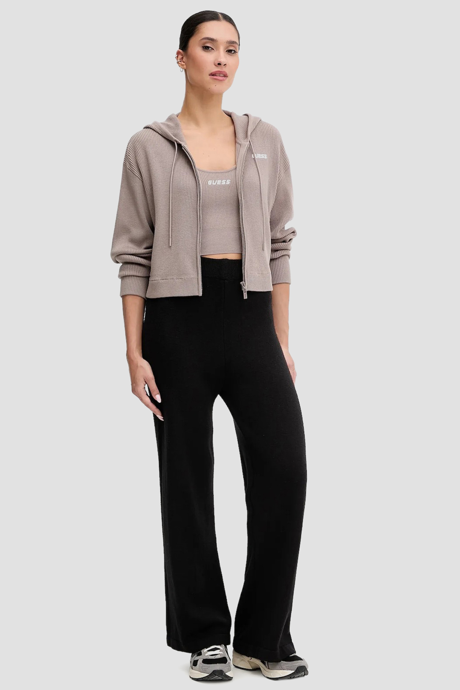 Жіноча сіра кофта на блискавці Guess V5BR05.Z3JD2;G9L3