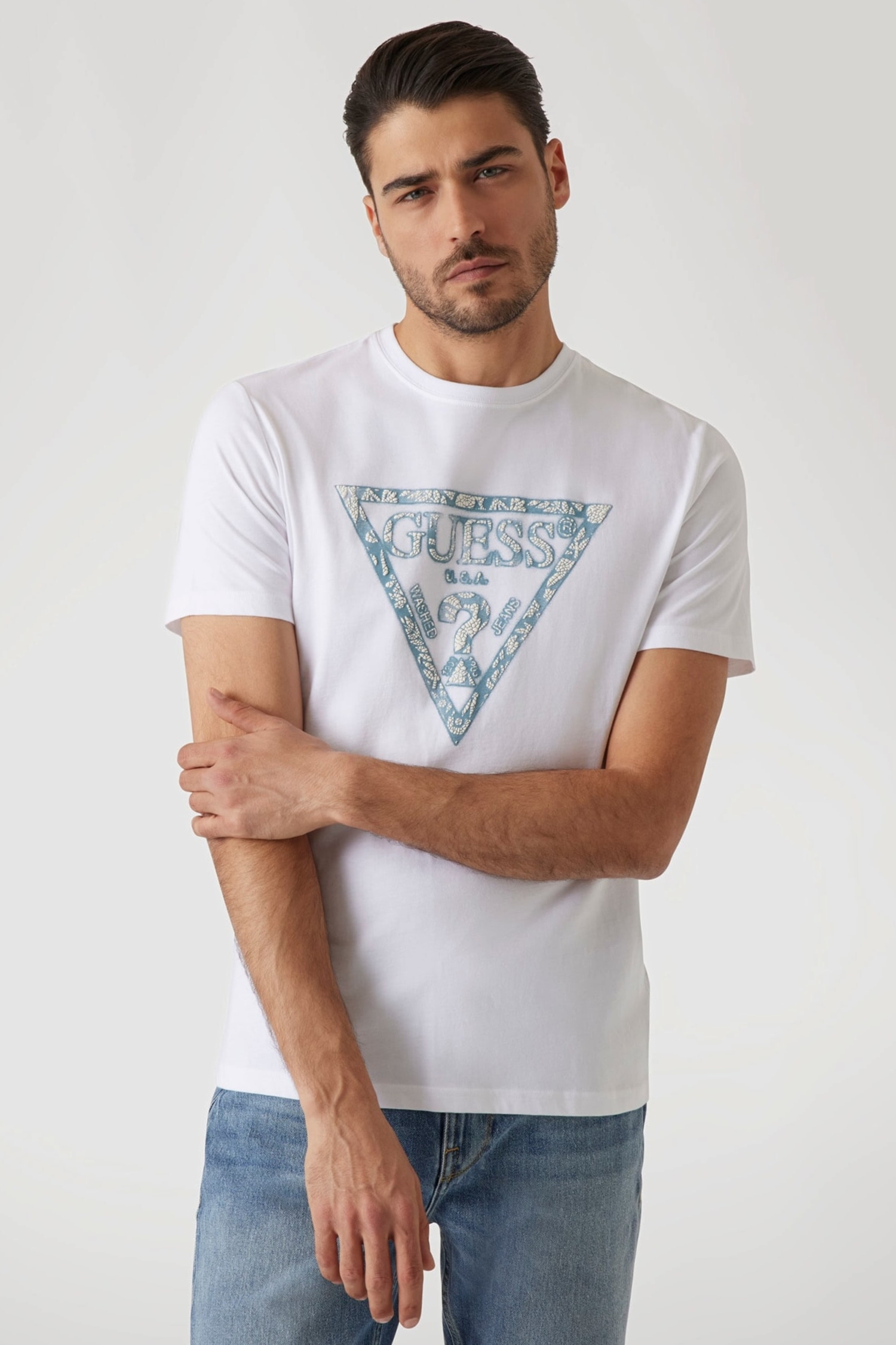 Мужская белая футболка Guess M5GI06.I3Z14;G011