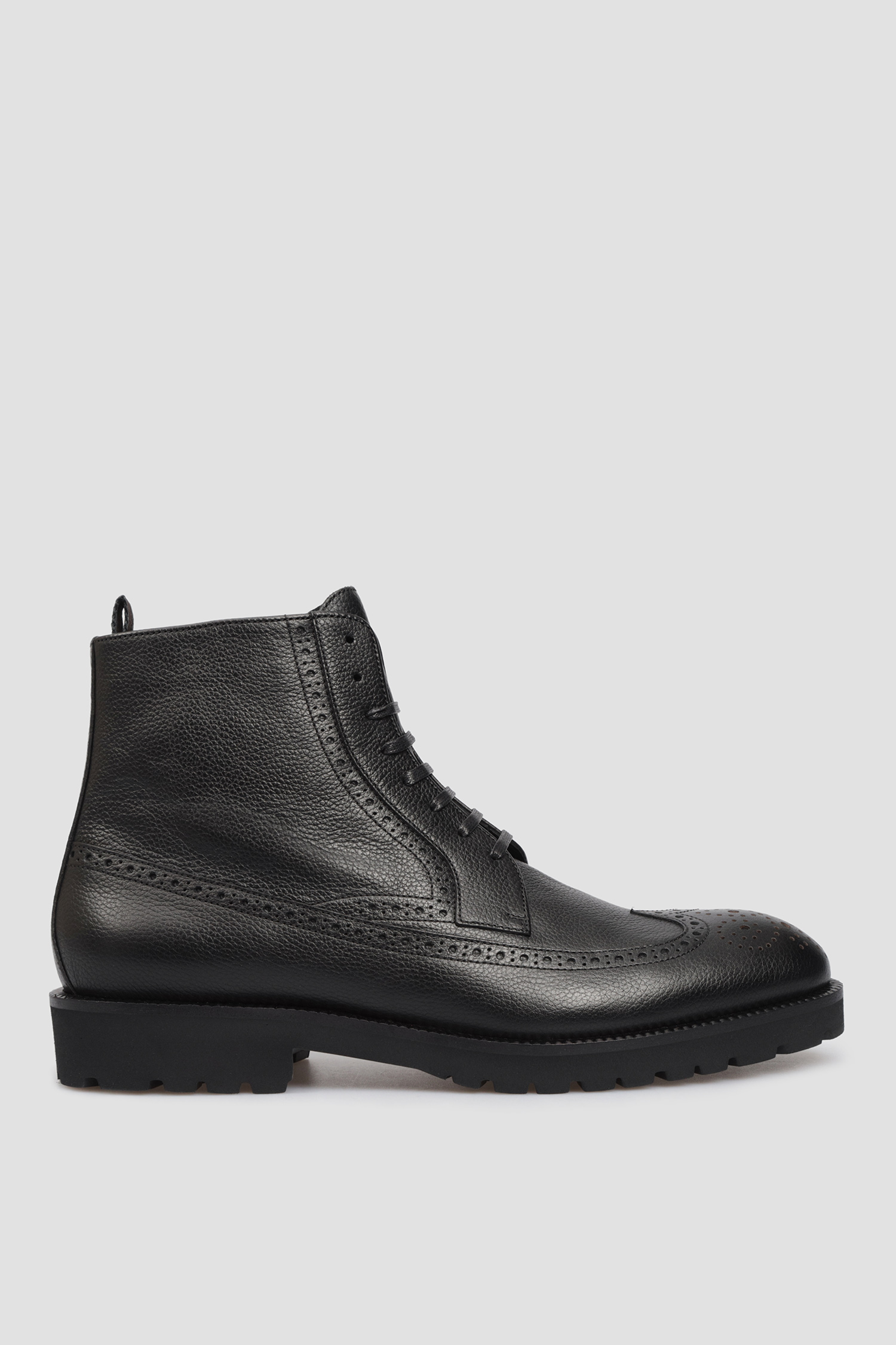 Мужские черные кожаные ботинки BOSS 50439770;001