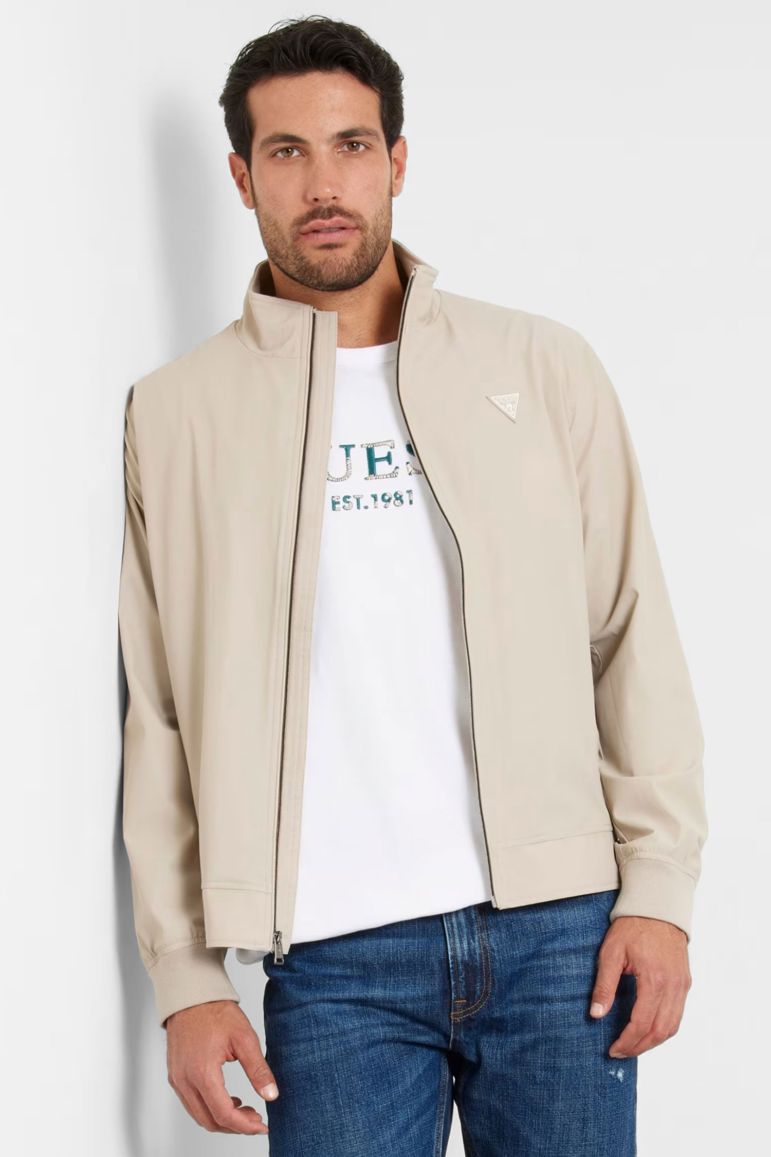 Мужская бежевая ветровка Guess M4YL13.WEZ70;G1CA