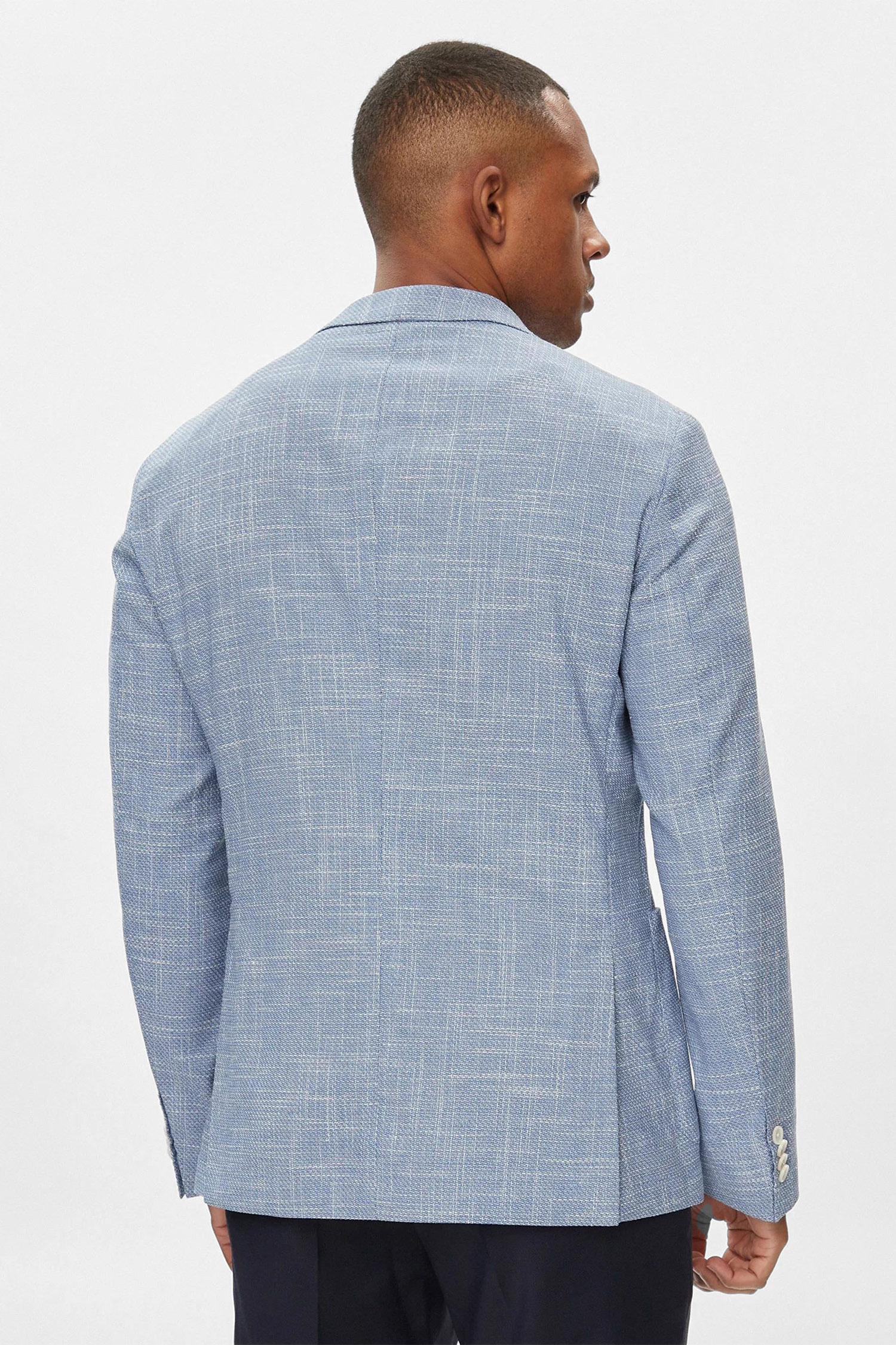 Чоловічий блакитний вовняний блейзер BOSS 50514665;423