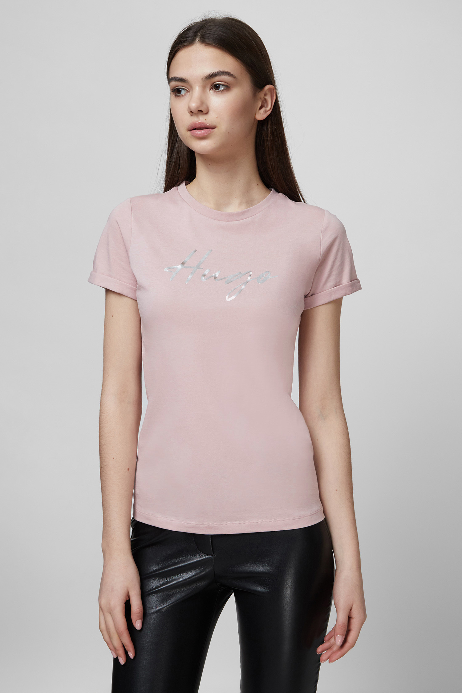 Рожева футболка для дівчат HUGO 50464259;680