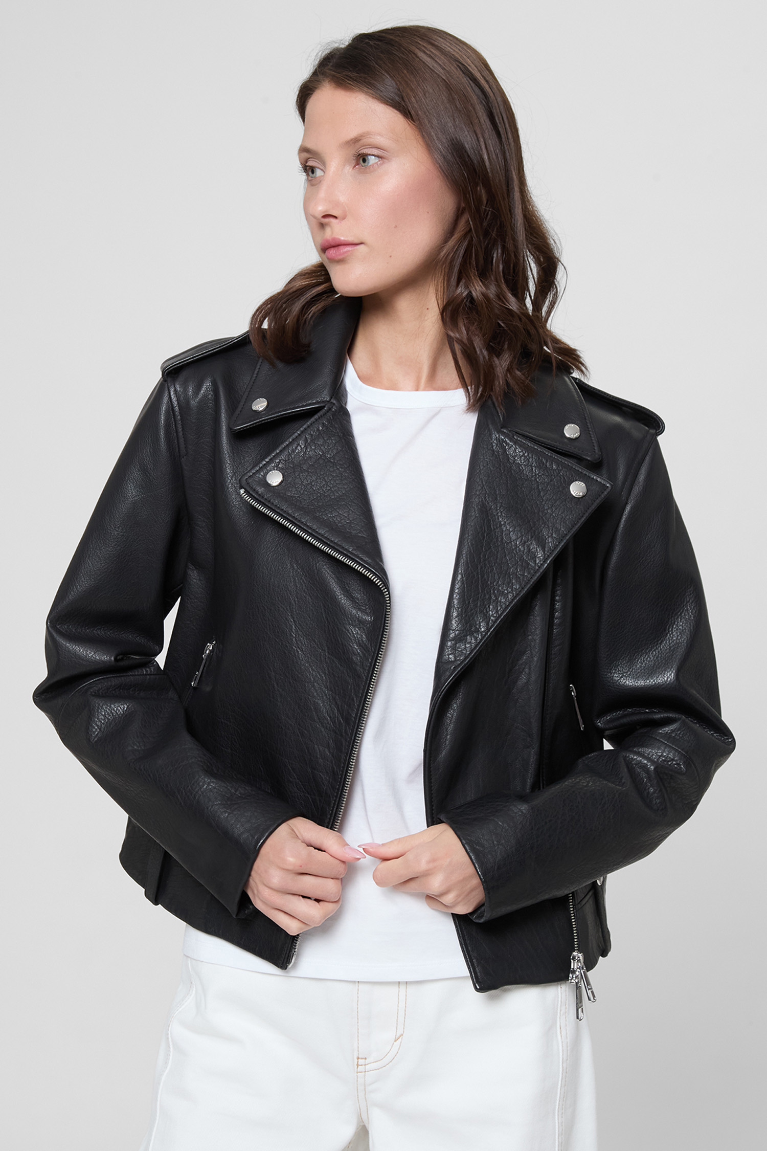 Жіноча чорна шкіряна косуха BOSS 50541769;001