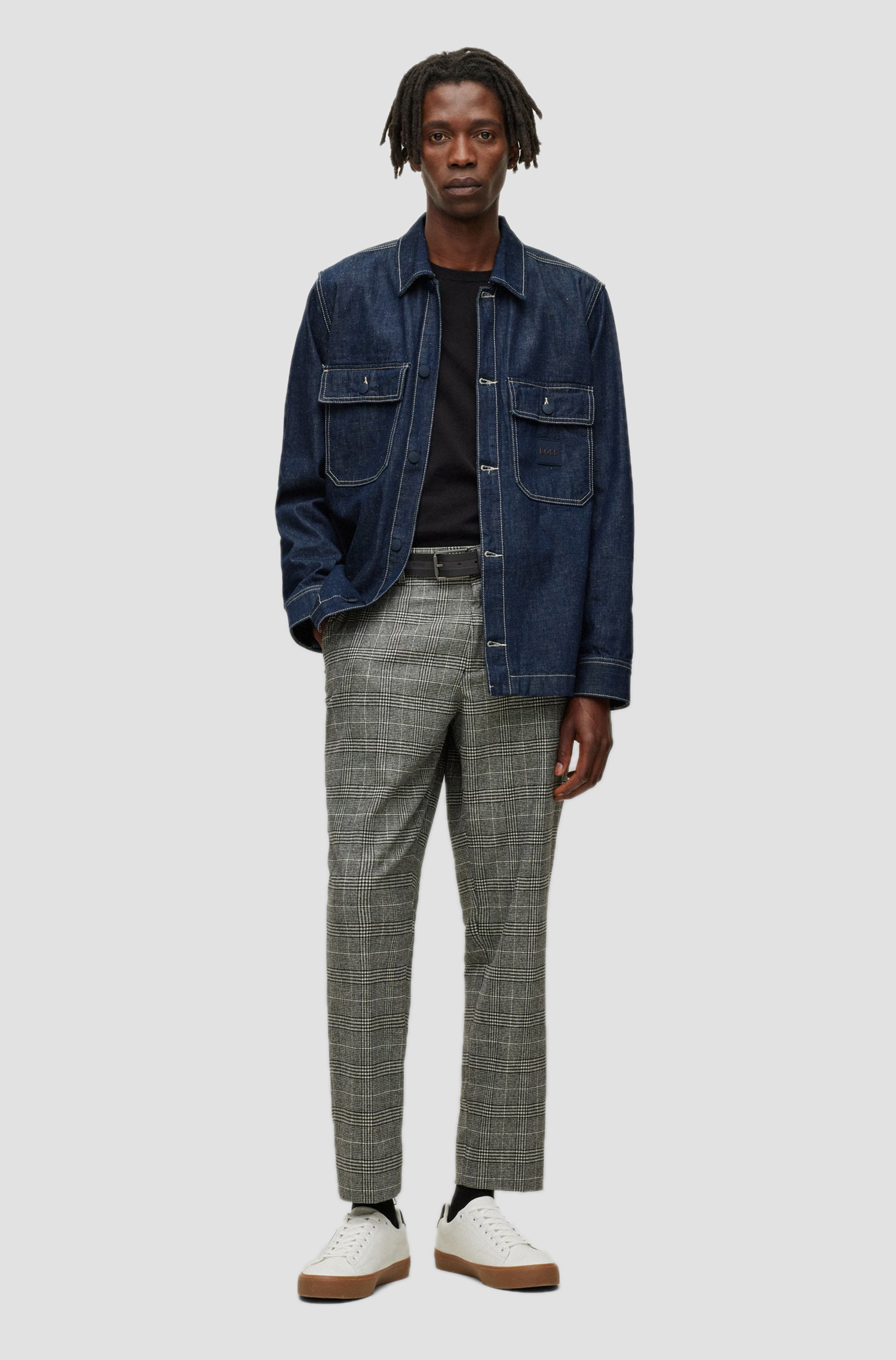 Чоловічий чорний вовняний джемпер BOSS 50468239;001