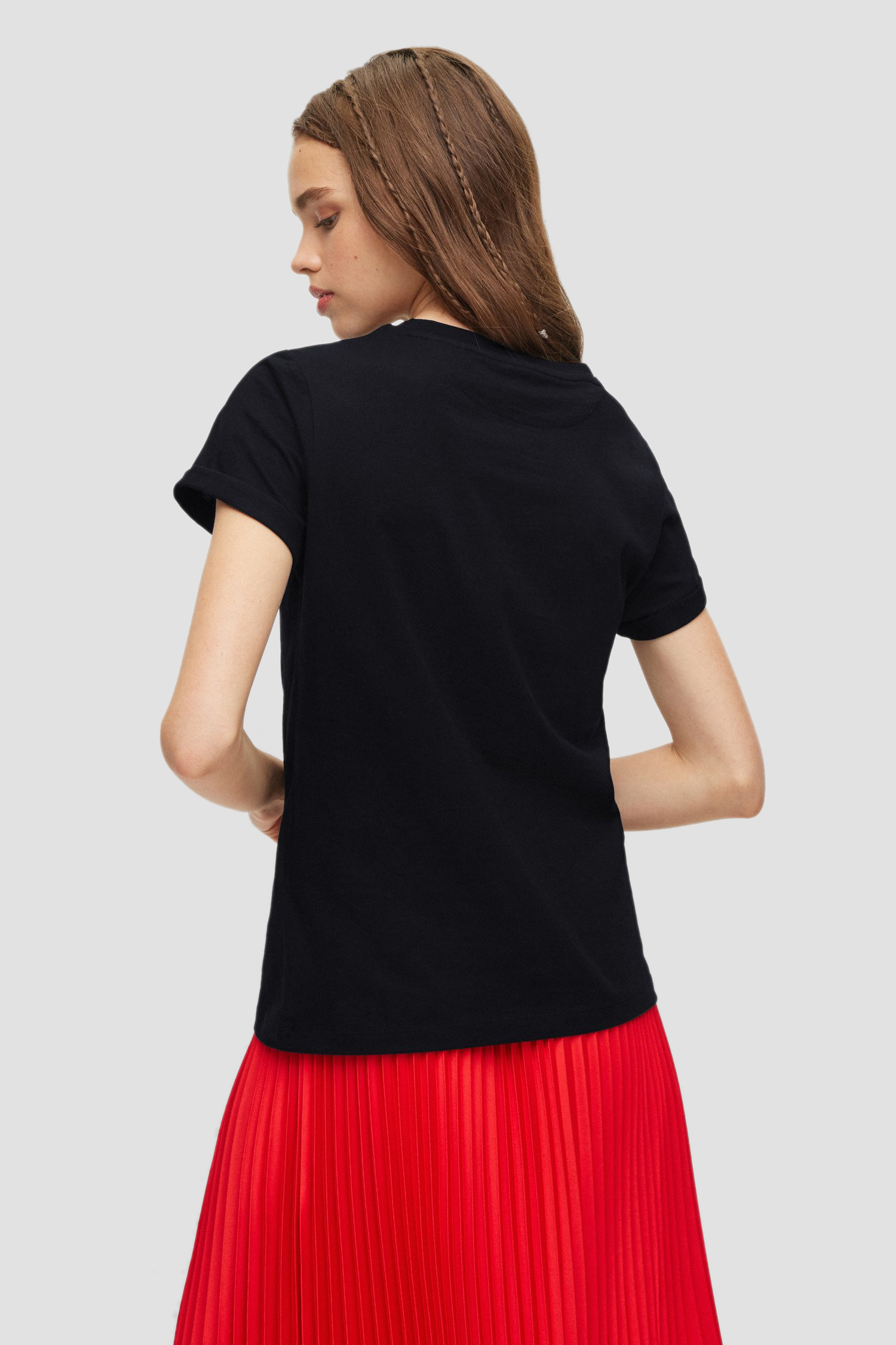 Жіноча чорна футболка HUGO 50473813;001