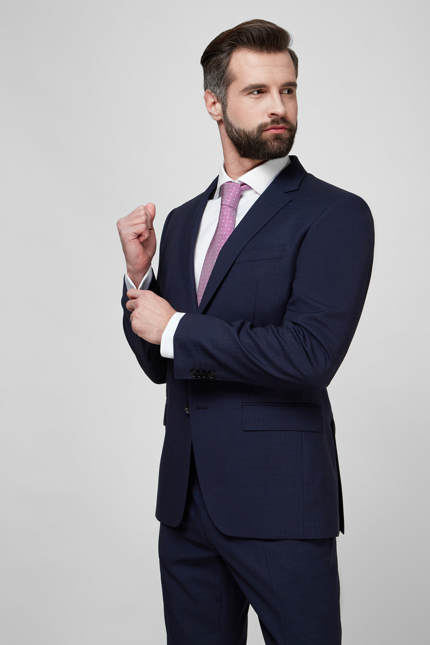 Мужской темно-синий шерстяной пиджак BOSS 50469536;404