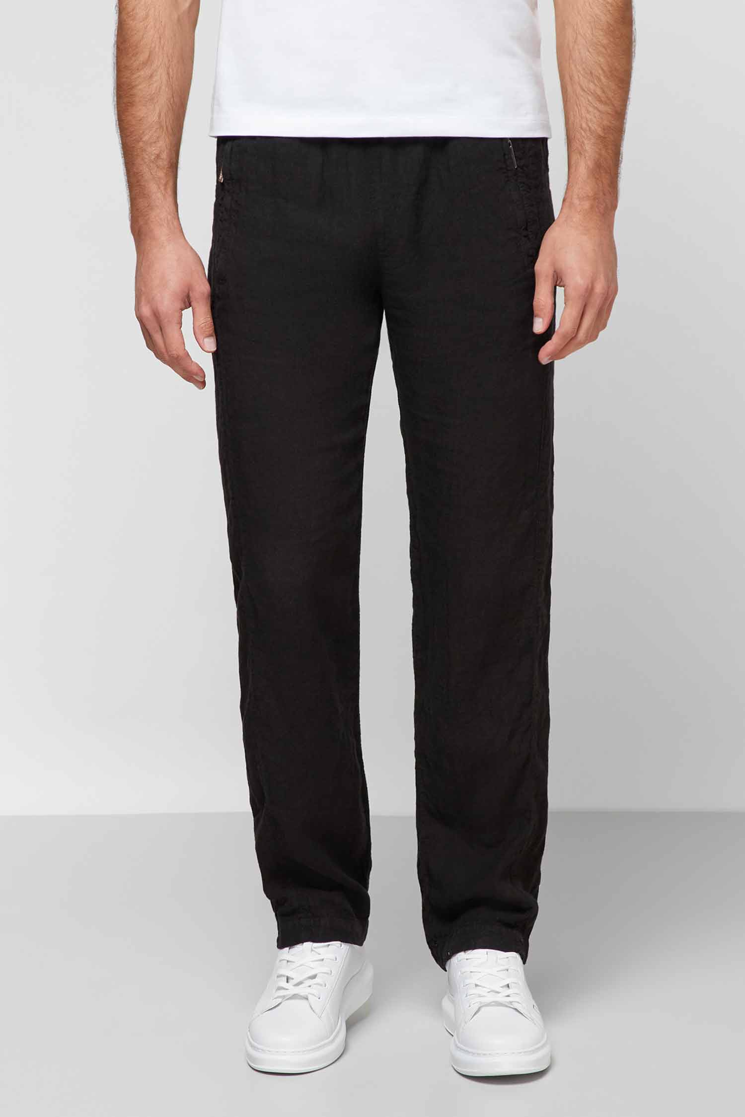 Мужские черные льняные брюки Karl Lagerfeld 511815.255815;990