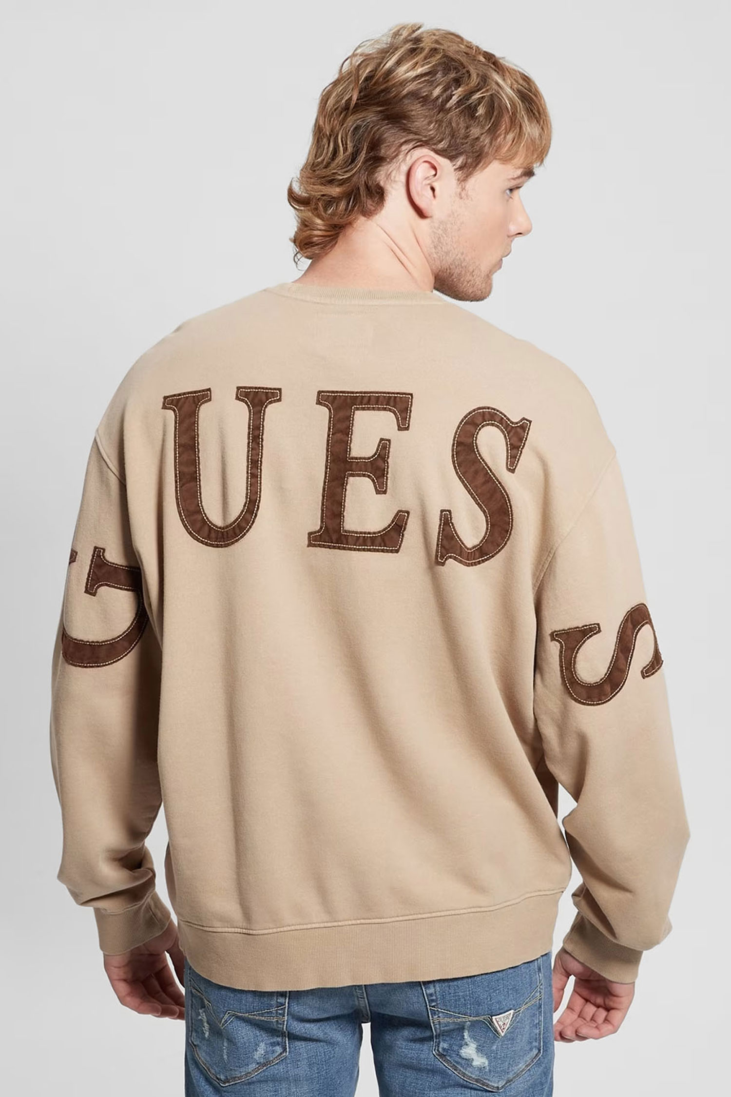 Чоловічий бежевий світшот Guess M4RQ22.K9YI1;F1AT