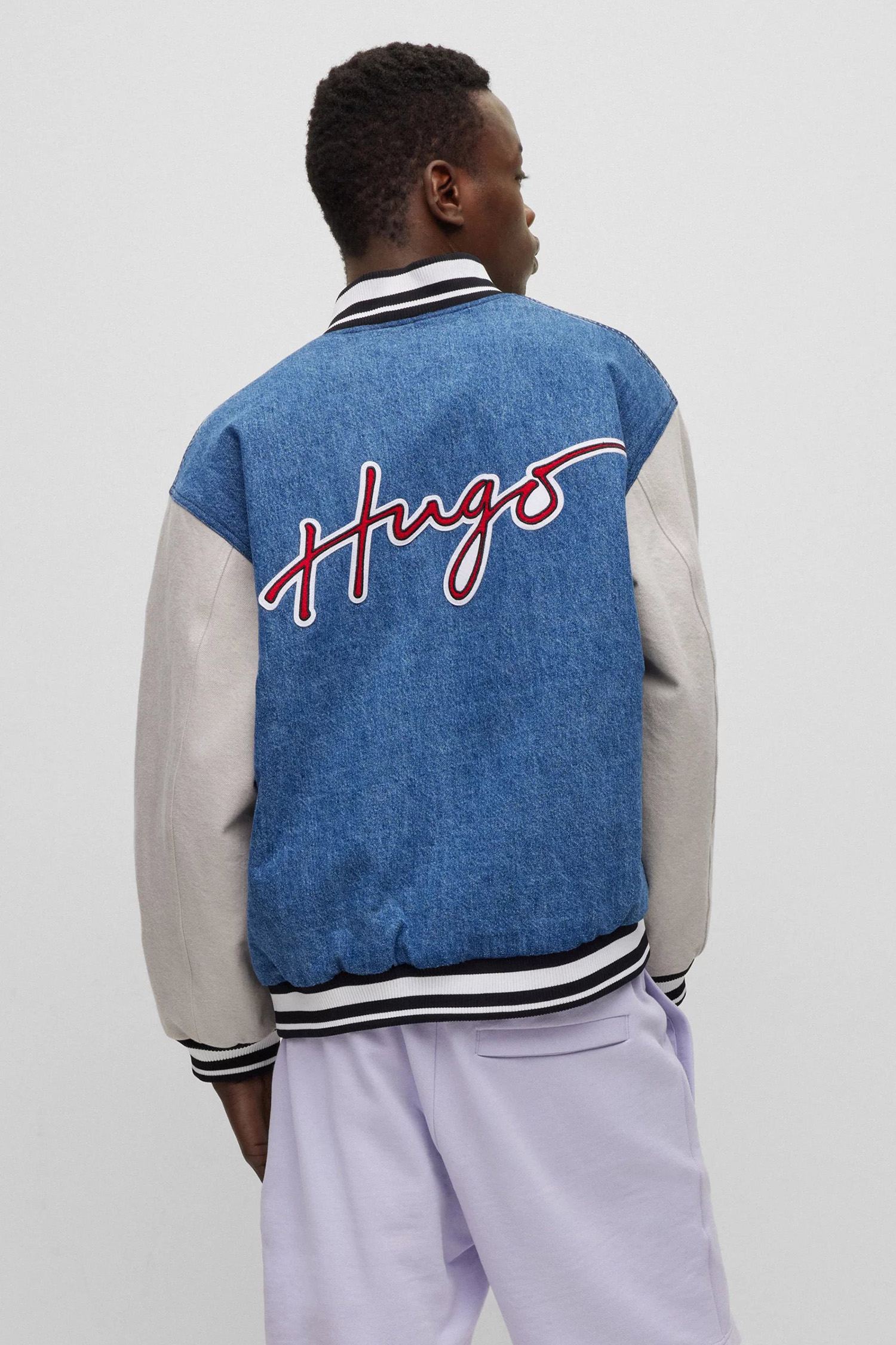 Мужской синий джинсовый бомбер HUGO 50489978;433