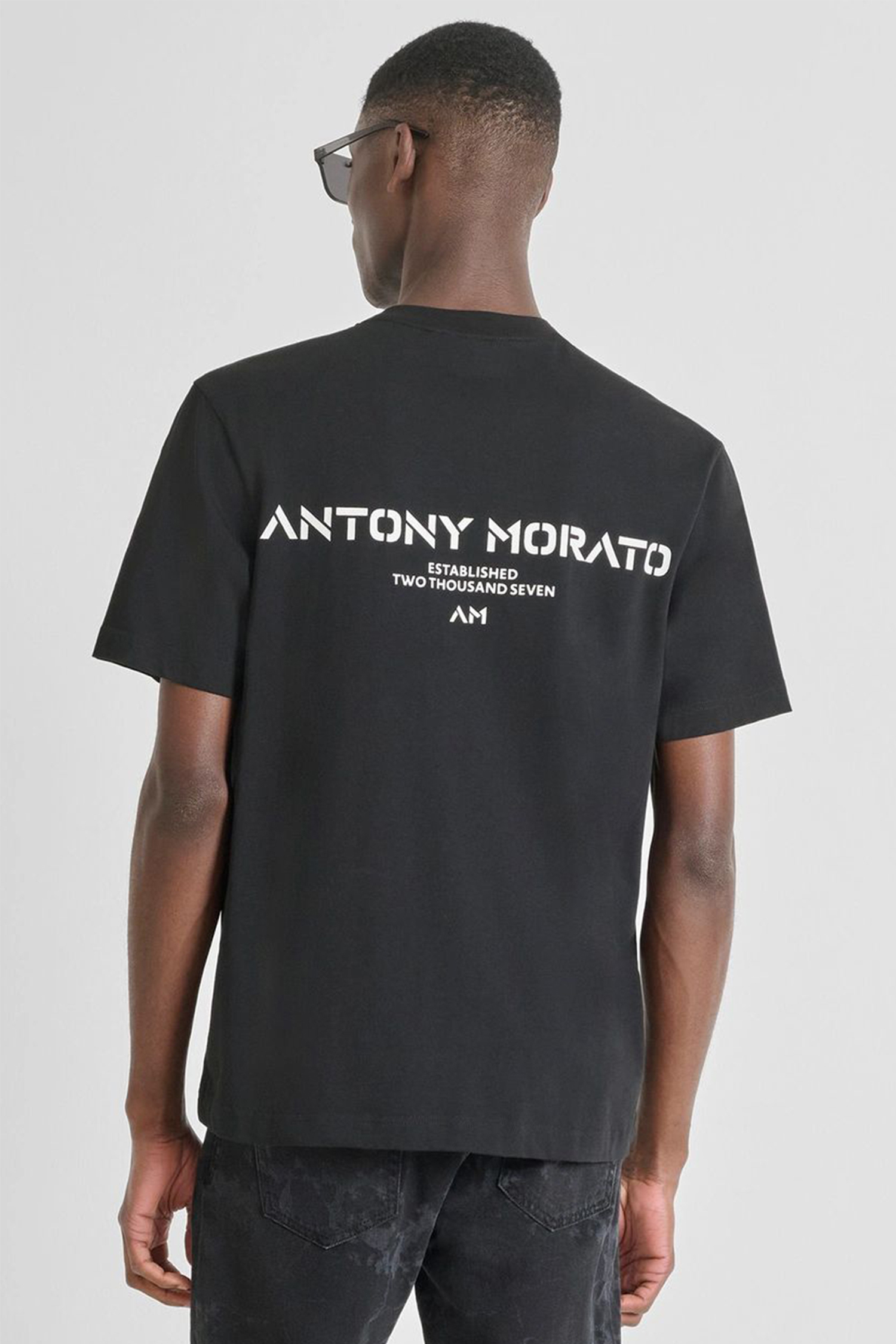 Чоловіча чорна футболка Antony Morato MMKS02540.FA100239;9000