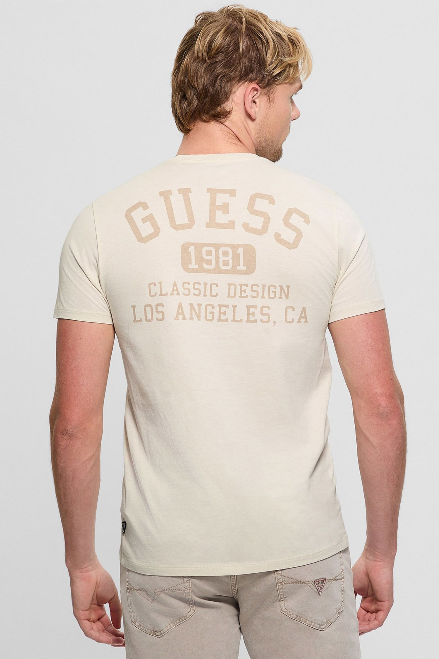 Мужская бежевая футболка Guess M5RI86.K9RM1;FJ0R