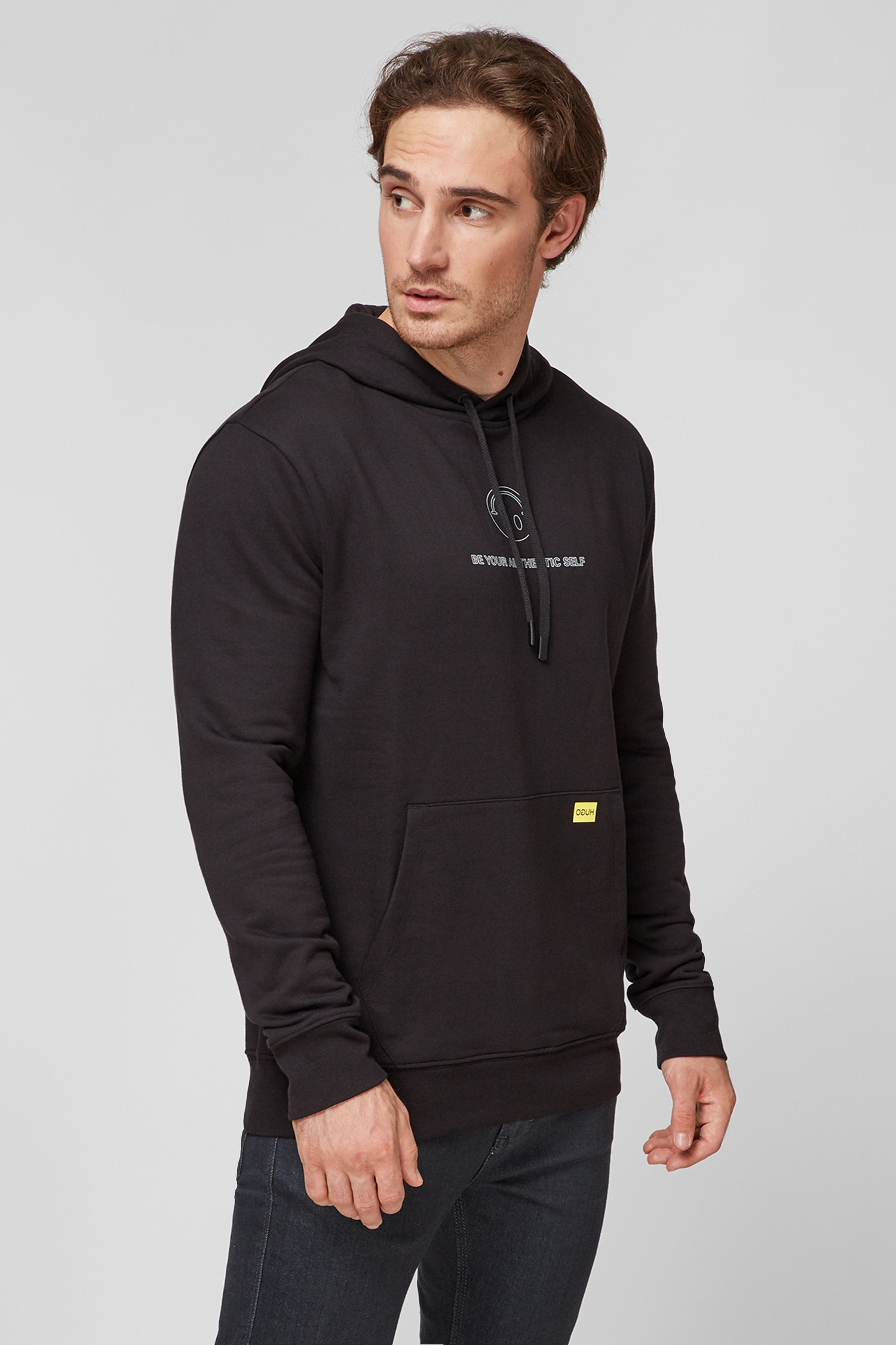 Мужское черное худи HUGO 50454111;001