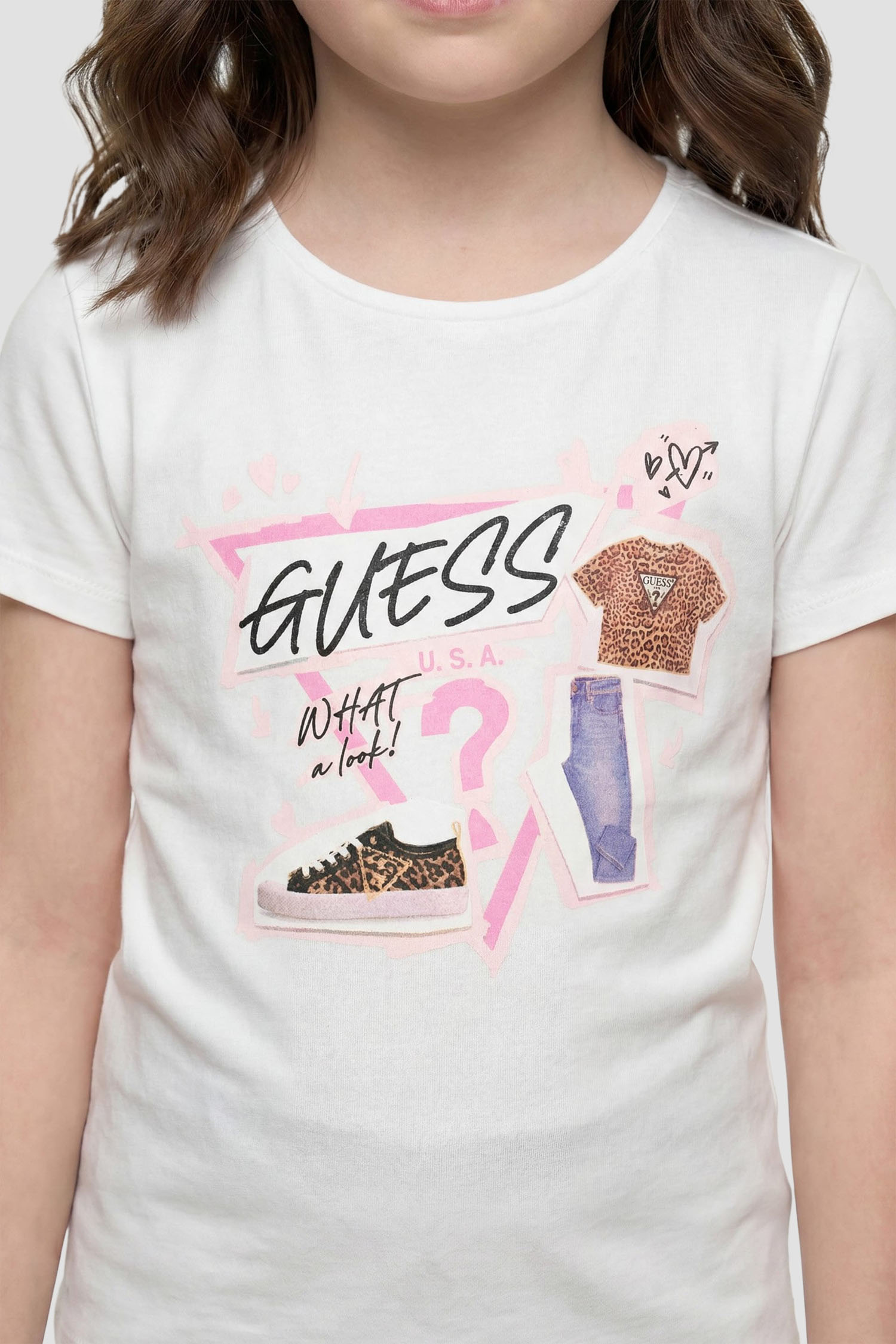 Детская белая футболка Guess Kids J6YI02.K3667;G011