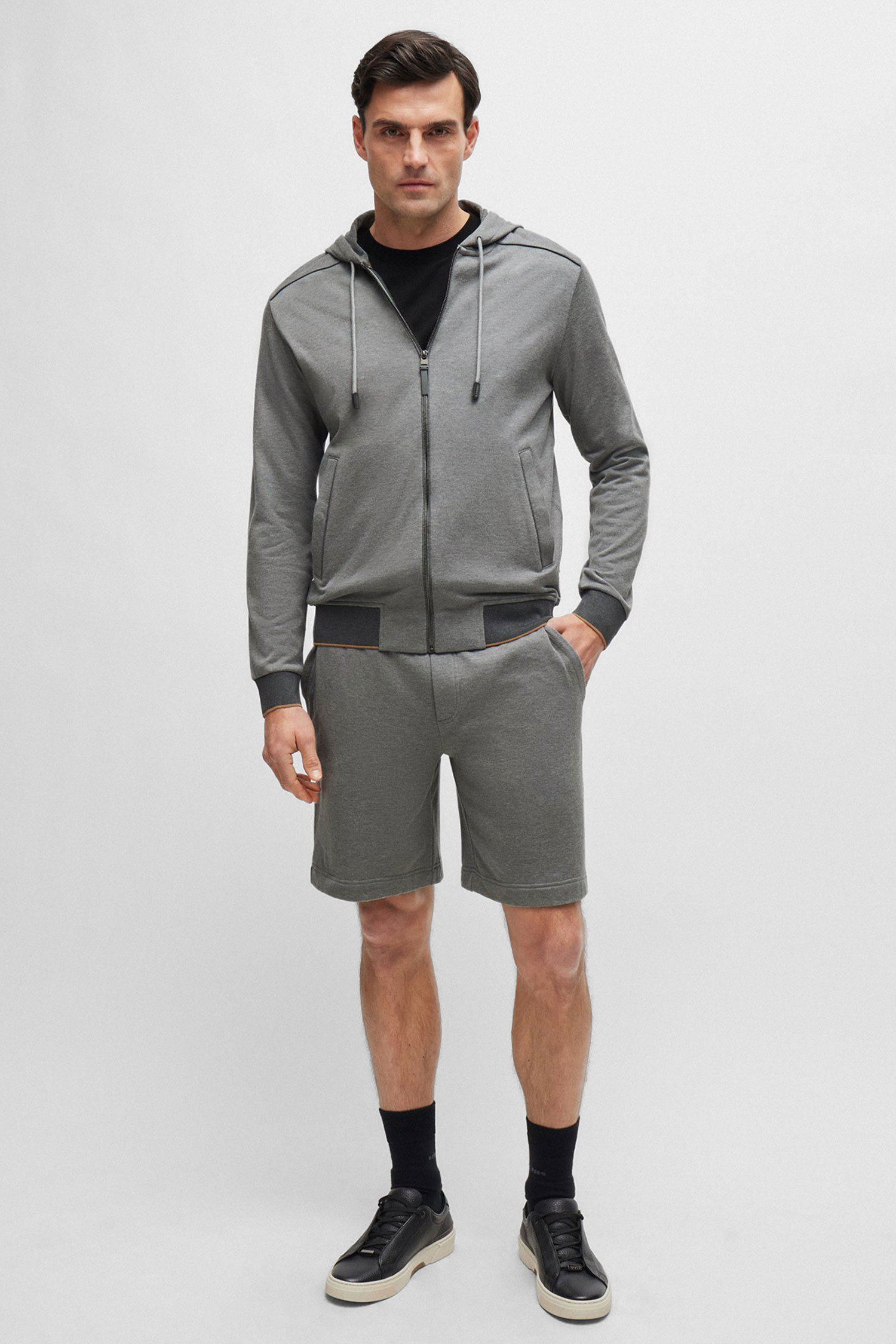 Мужская серая кофта на молнии BOSS 50512141;041