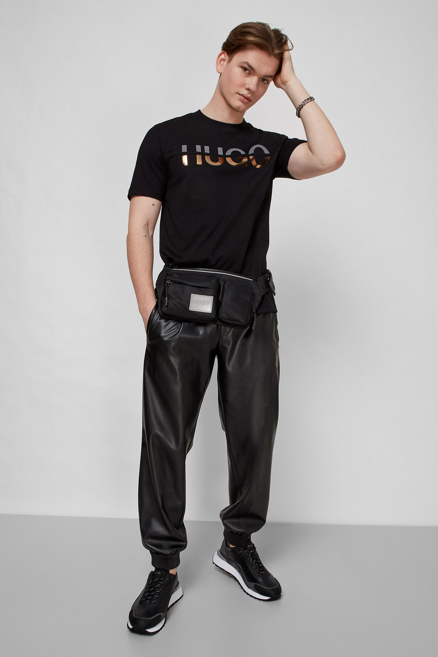 Чорна футболка для хлопців HUGO 50466496;001