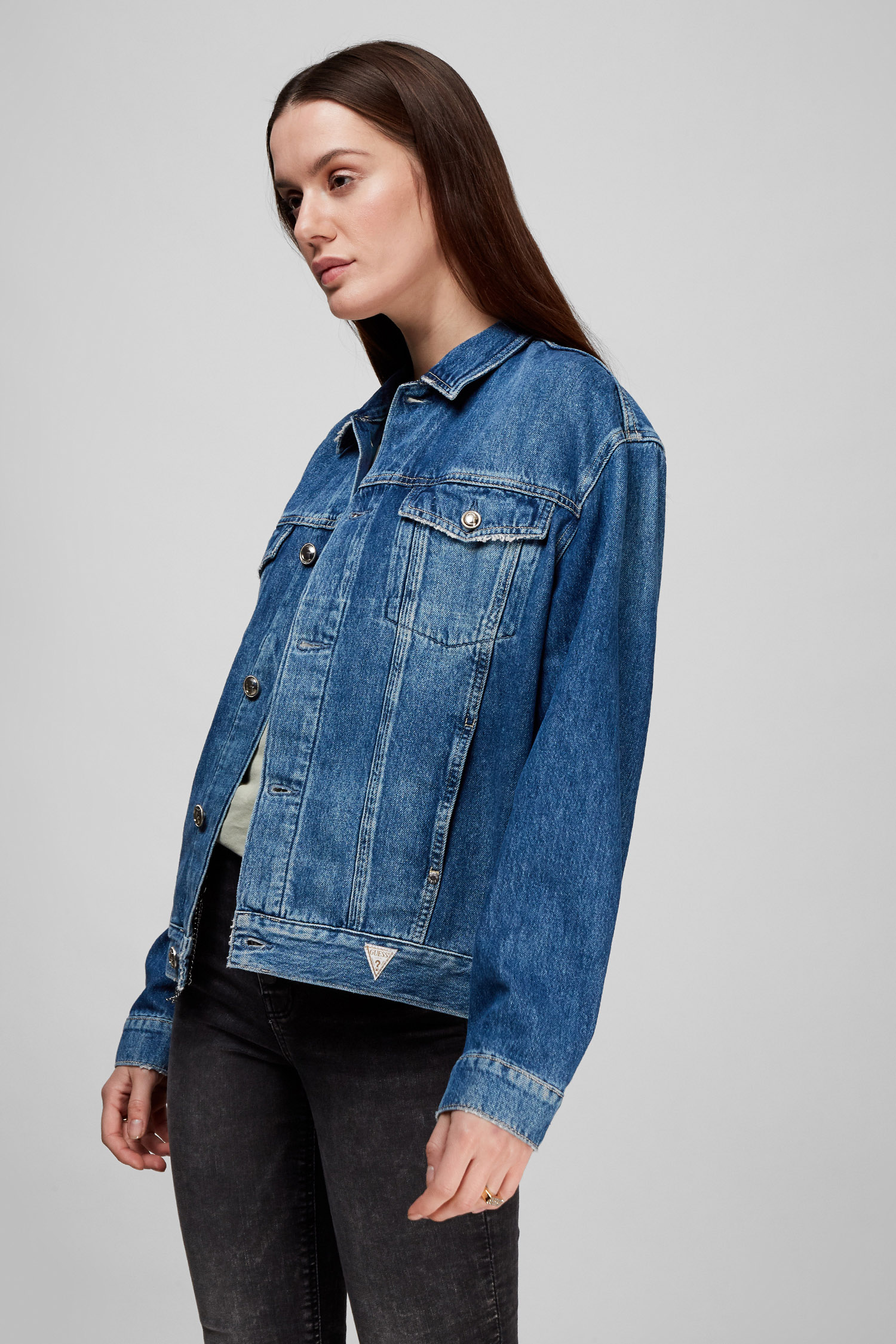 Женская синяя джинсовая куртка Guess W2RN16.D3Y0V;RGEL