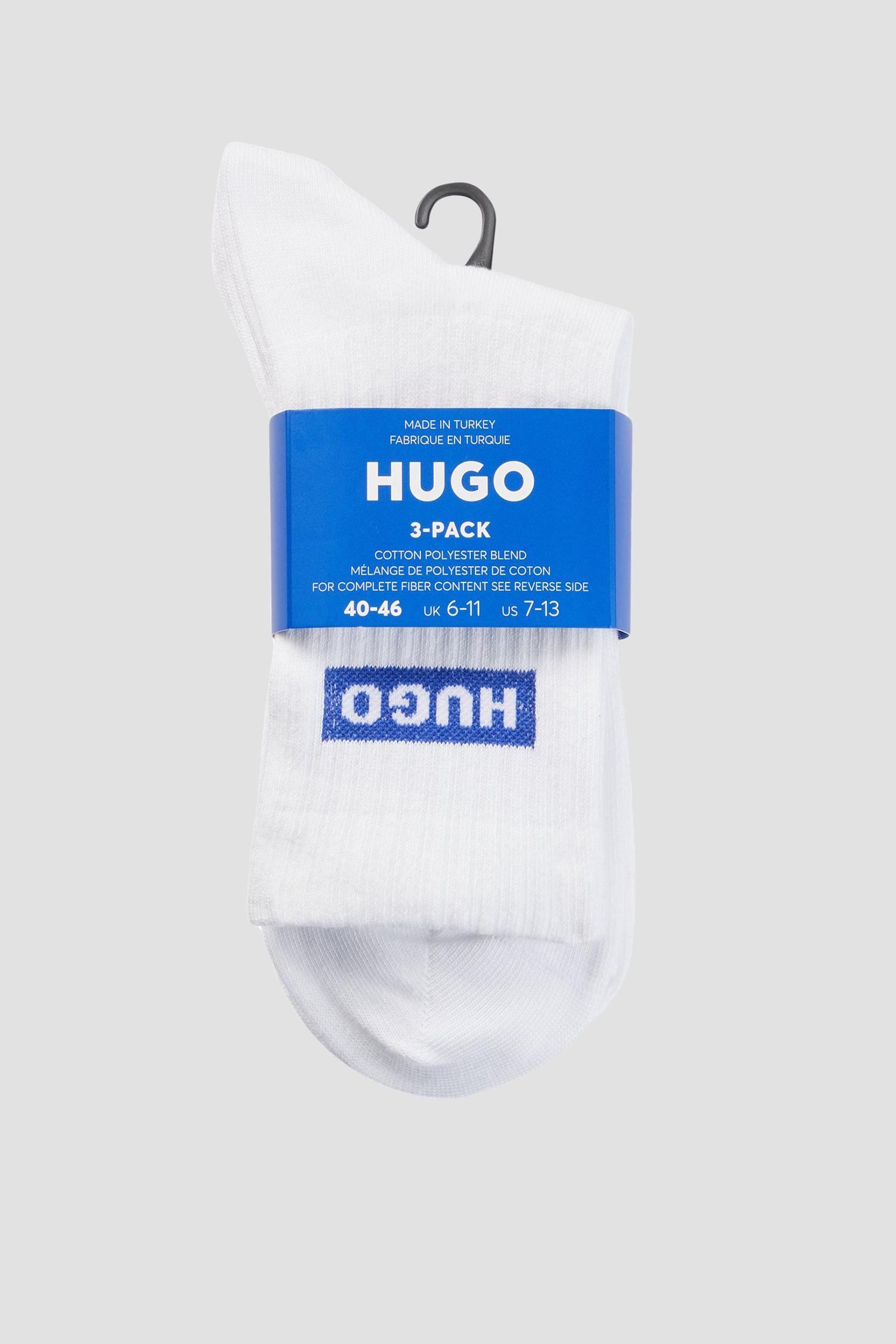 Чоловічі білі шкарпетки (3 пари) HUGO BLUE 50523025;100