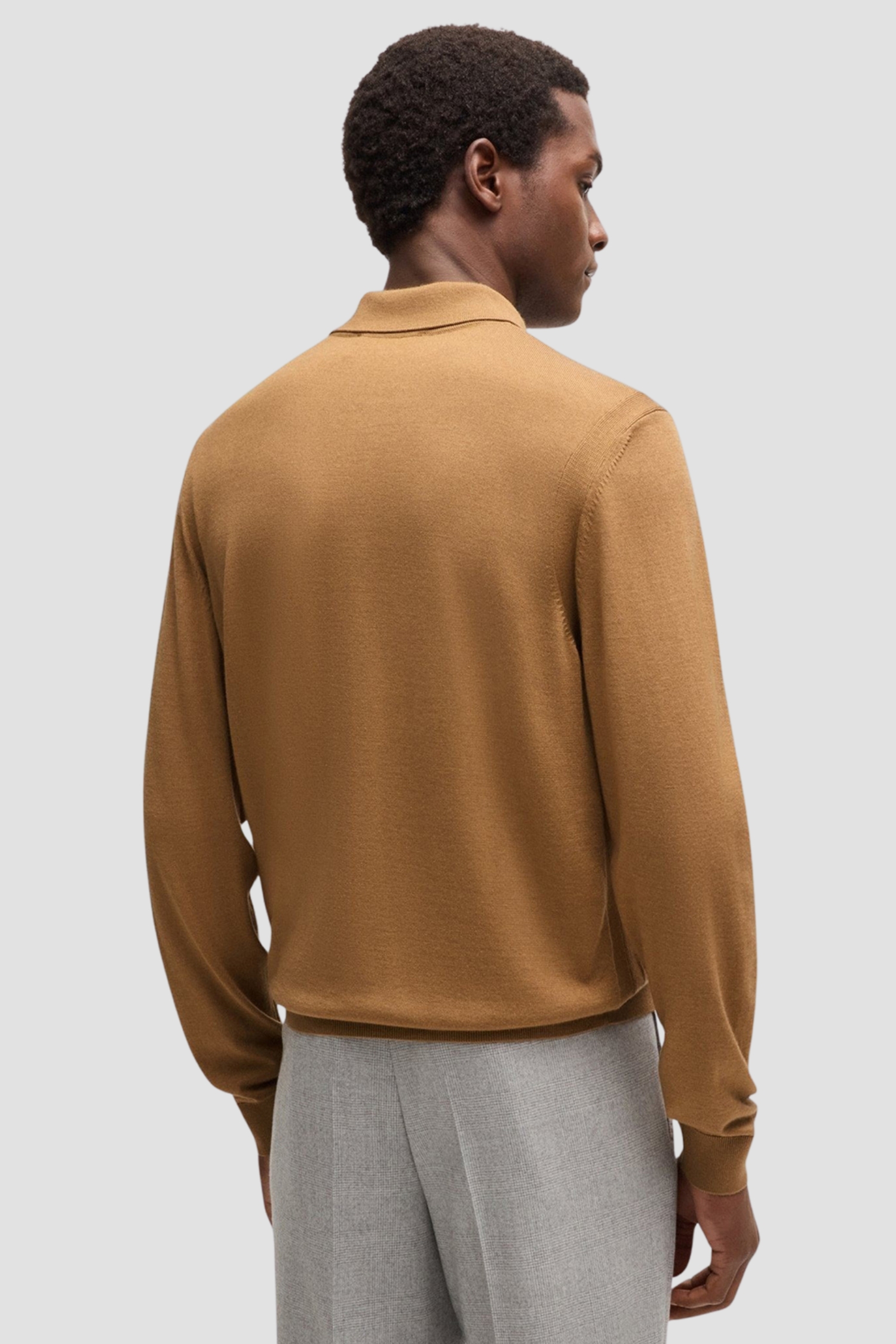 Мужское бежевое шерстяное поло BOSS 50509224;260