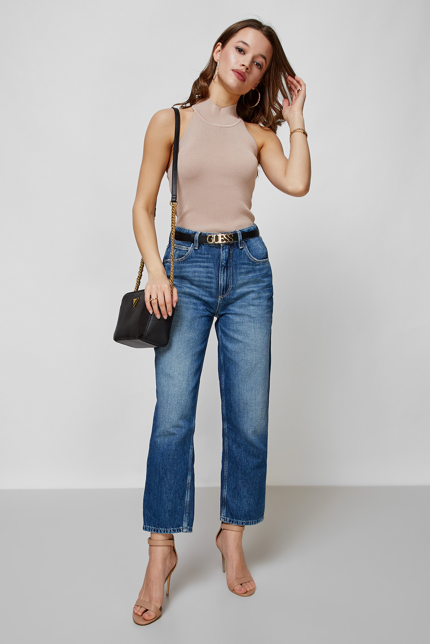 Жіночий бежевий топ Guess W2GR09.Z2U00;A10L