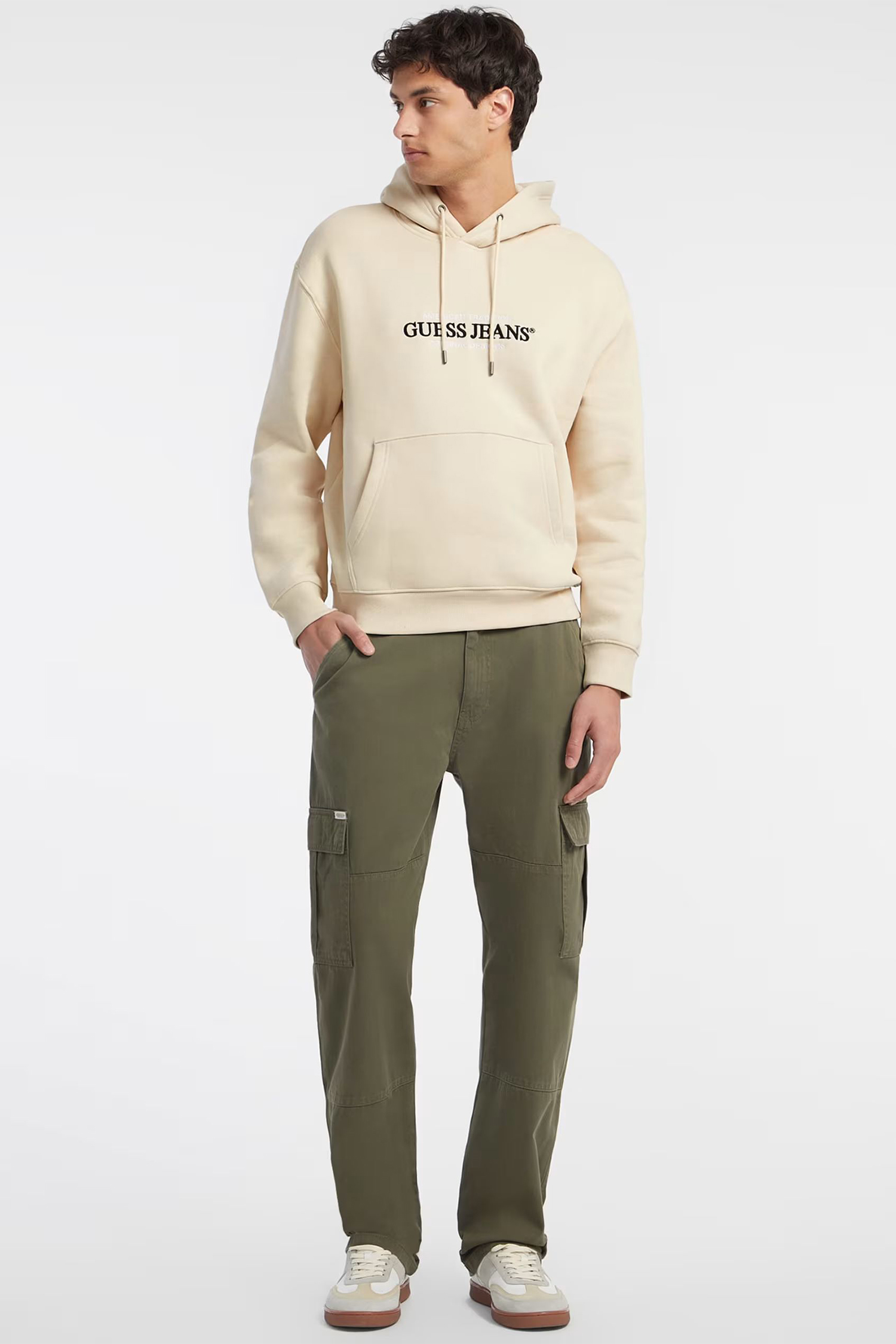 Мужское бежевое худи Guess Jeans M4YQ23.K9V31;G1W7