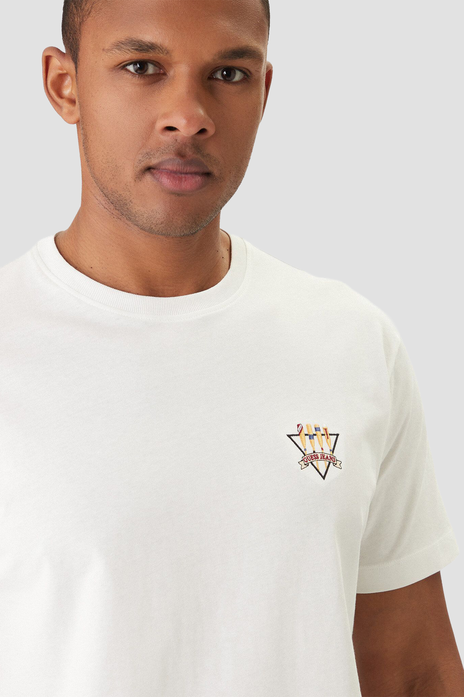 Мужская белая футболка Guess Jeans M6GIB7.K8HM0;G046