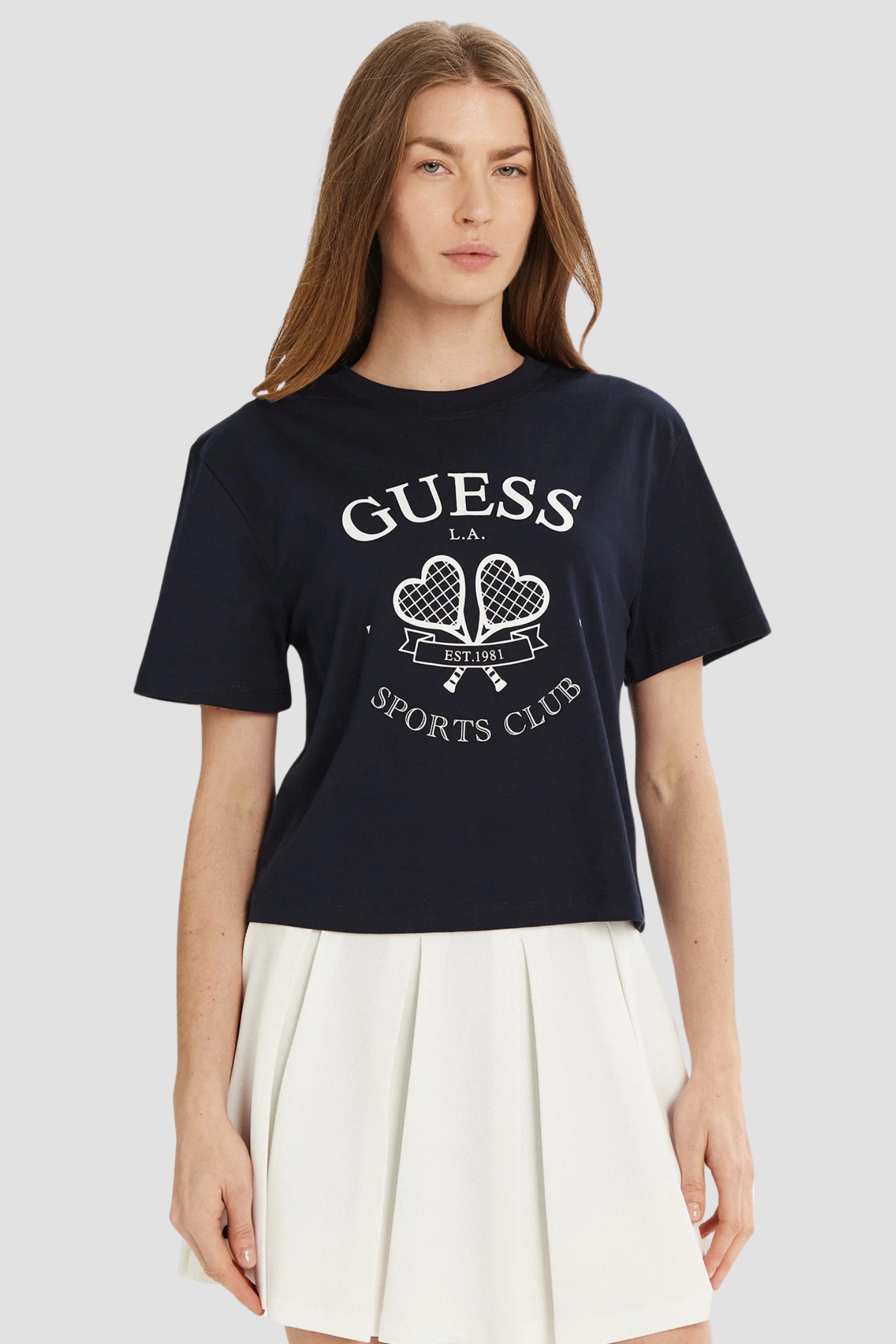 Жіноча темно-синя футболка Guess V5GI04.I3Z14;A71W