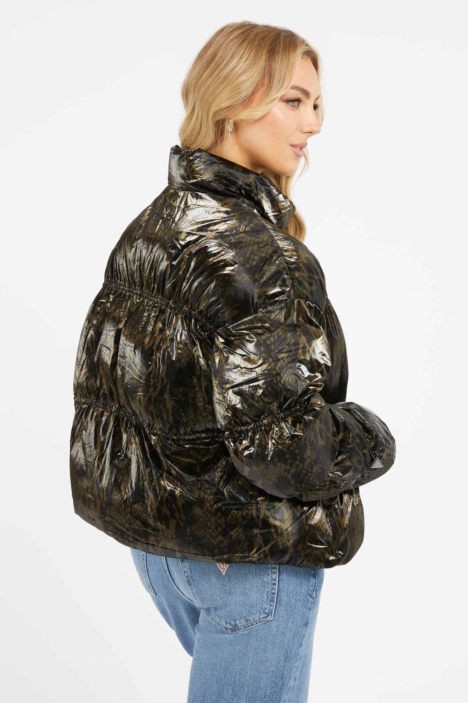 Женская зеленая куртка с узором Guess W3BL29.WFQX0;F8AQ