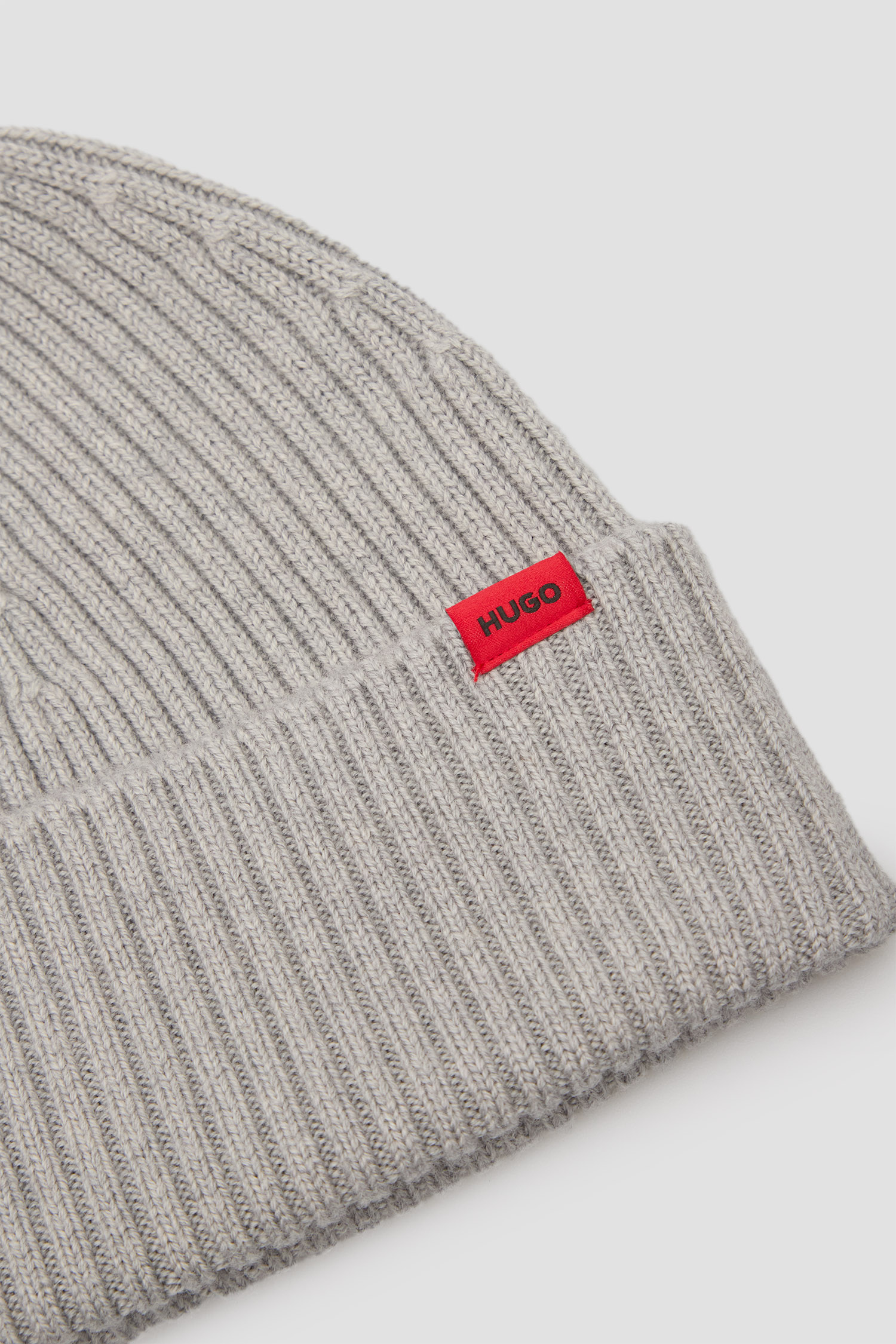 Мужская серая шерстяная шапка HUGO 50524570;047