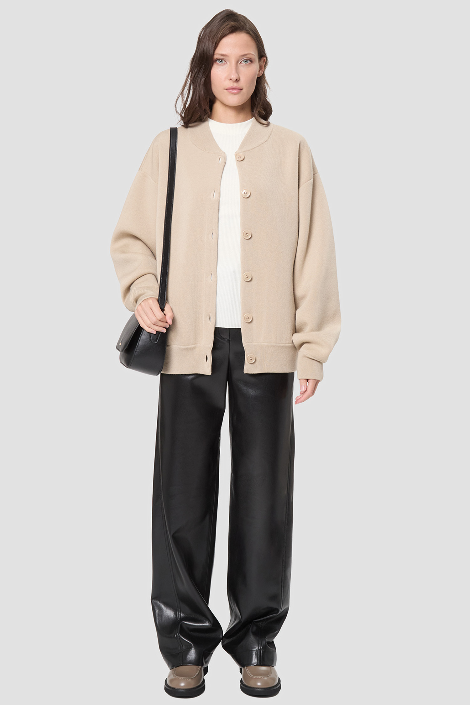 Женский бежевый шерстяной кардиган BOSS 50543544;275