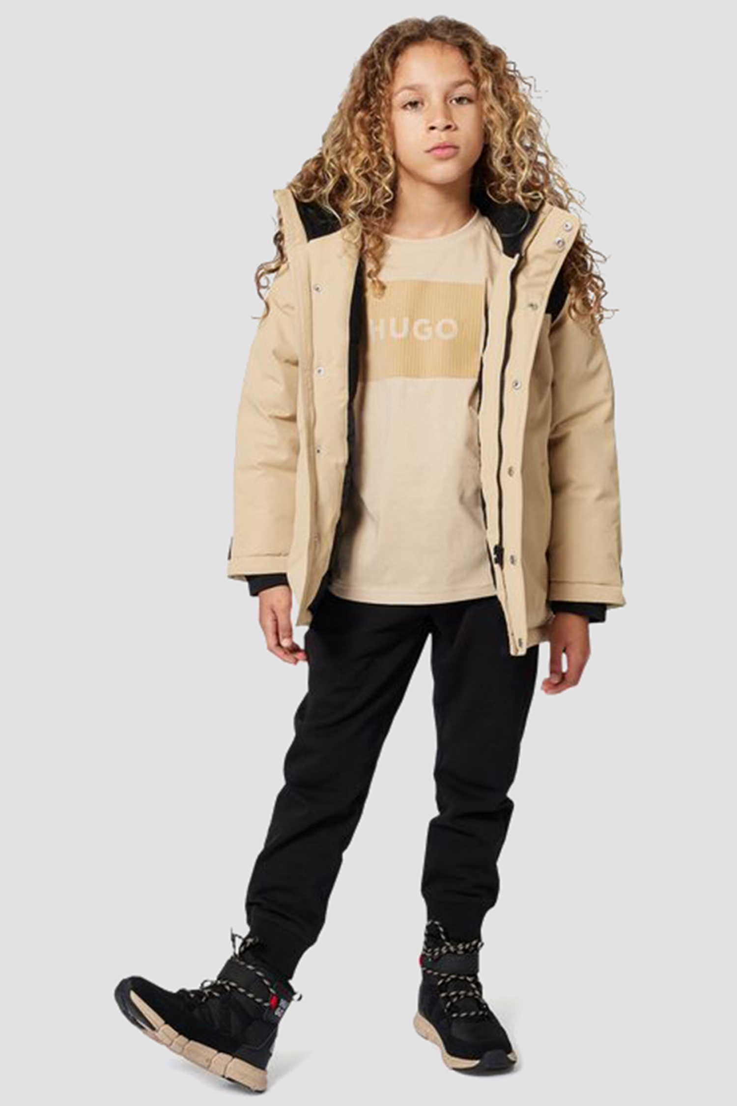 Дитячі чорні черевики HUGO kids G00536;09B