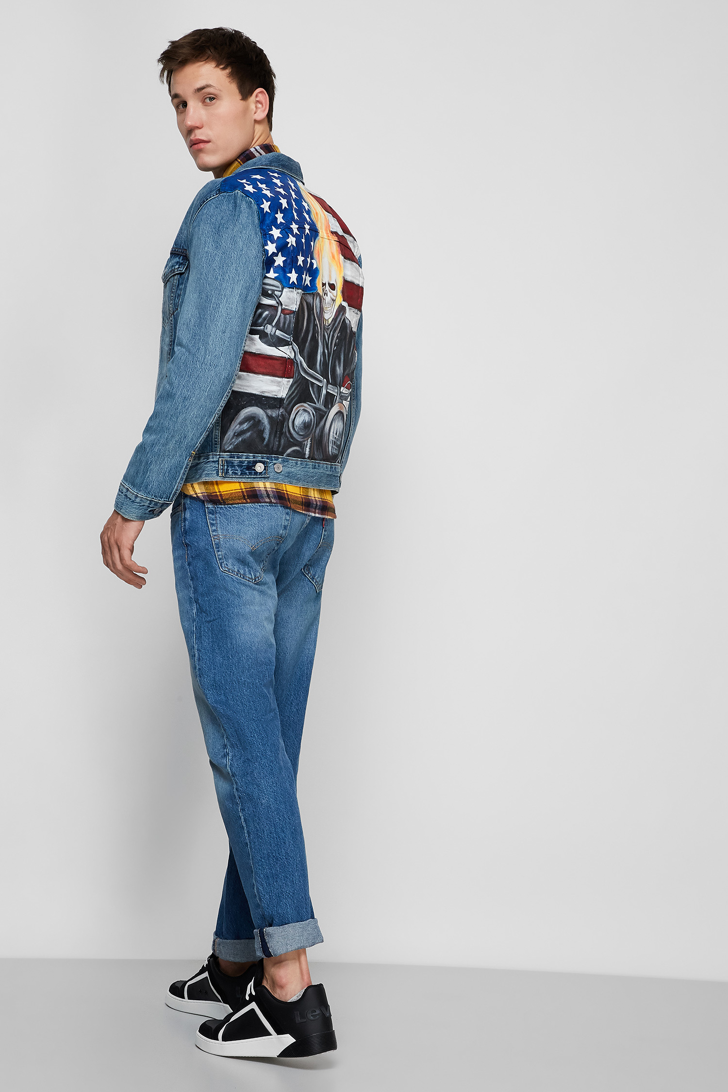 Мужская синяя джинсовая куртка Angelov Custom Levi’s® 72334;0351T(45)