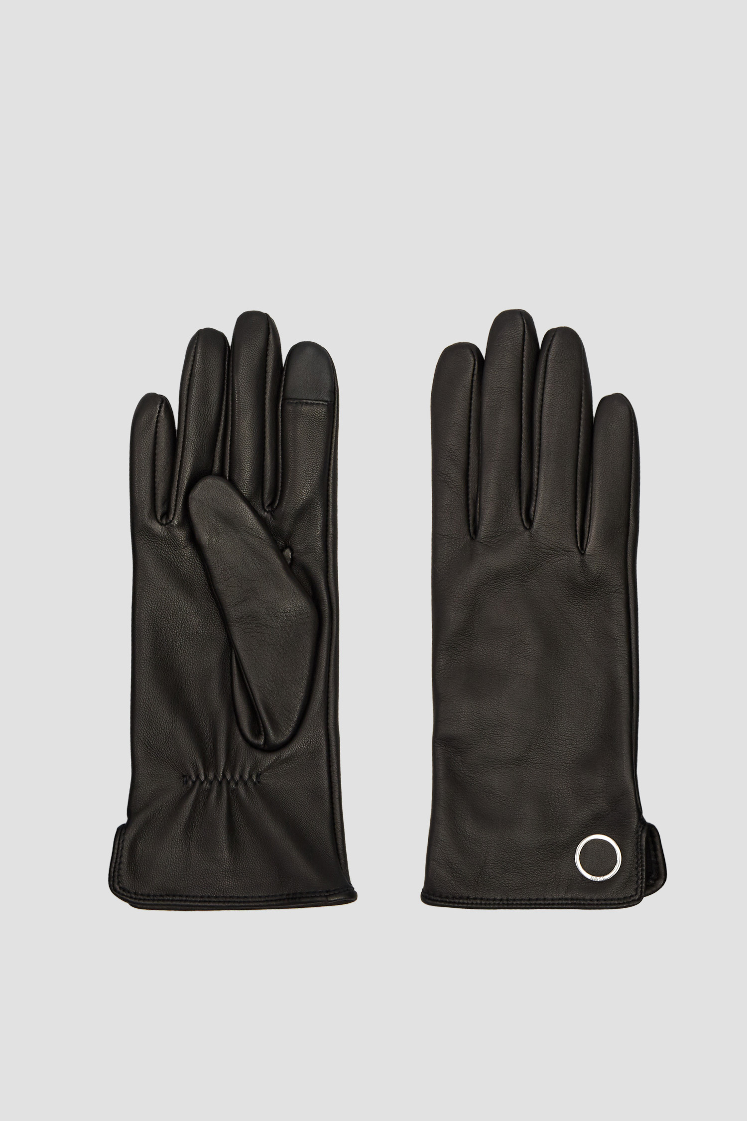 Женские черные кожаные перчатки BOSS 50458036;001