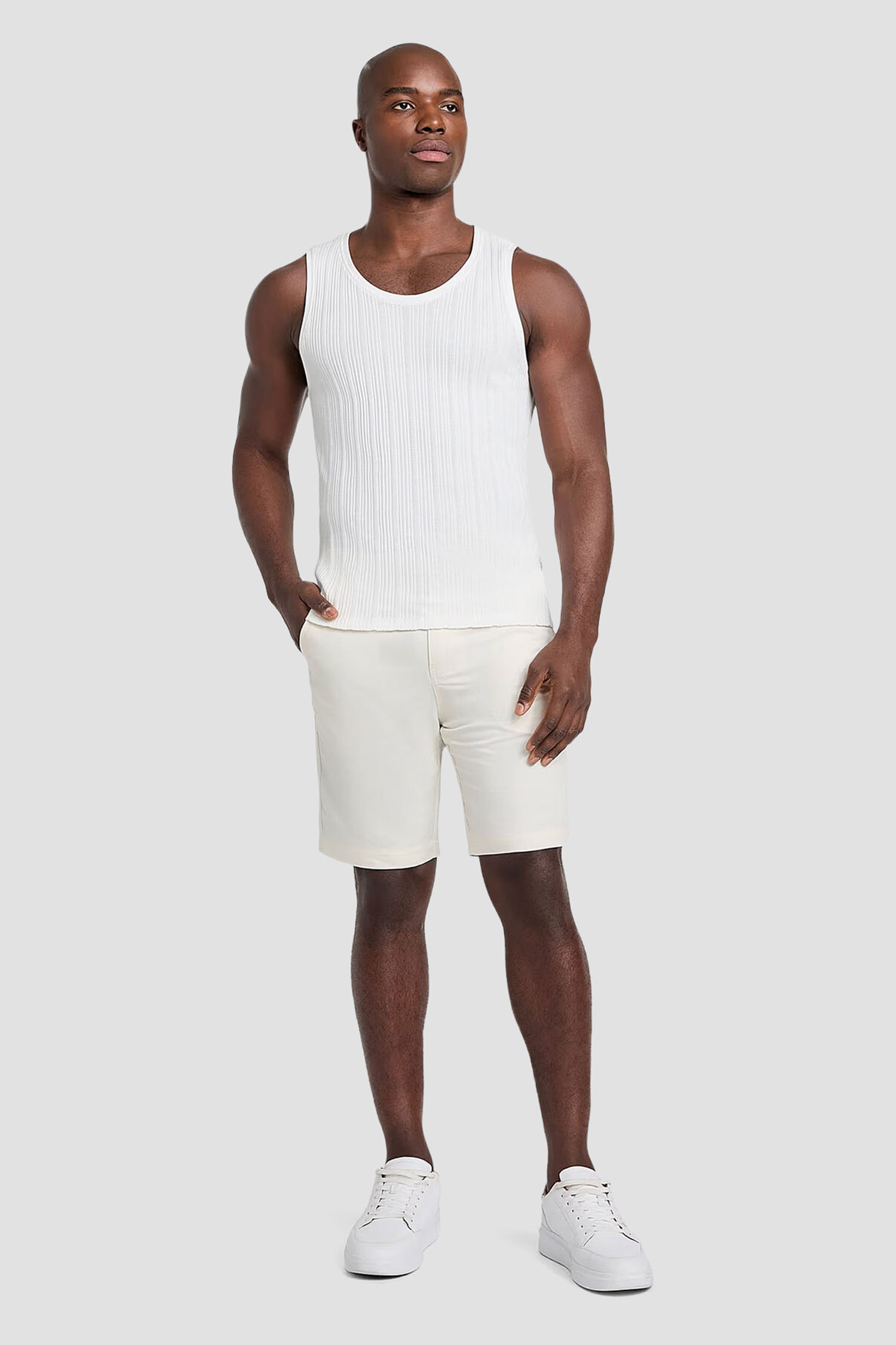 Мужские белые шорты Guess M5GD47.WFIC0;G1CV