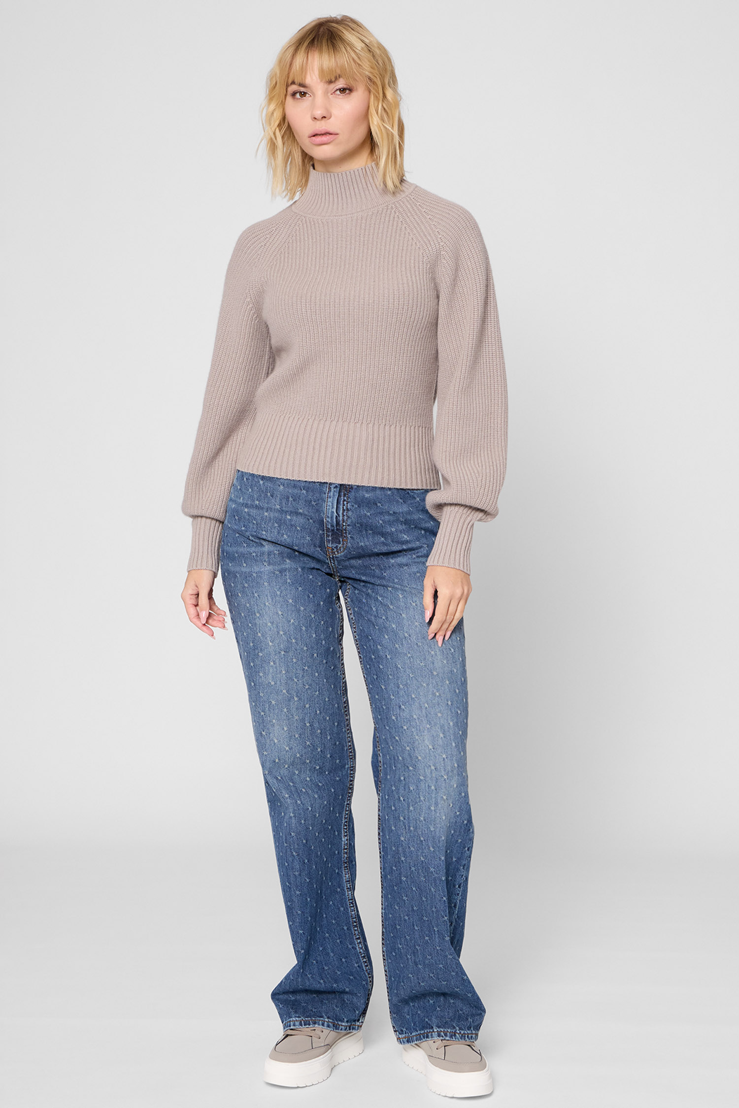 Женский серый шерстяной гольф HUGO 50548292;273