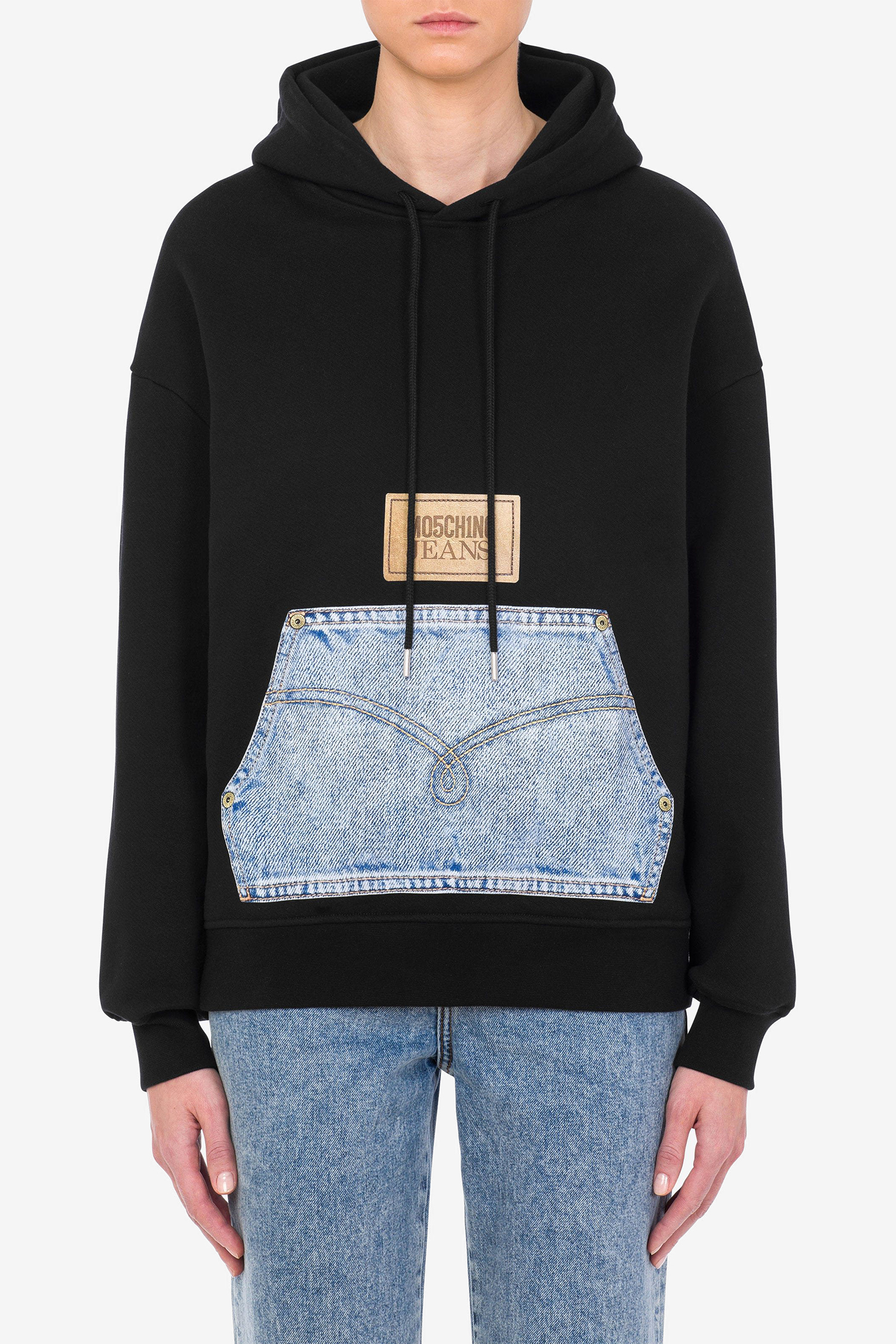 Женское черное худи Moschino A1722.8756;6555