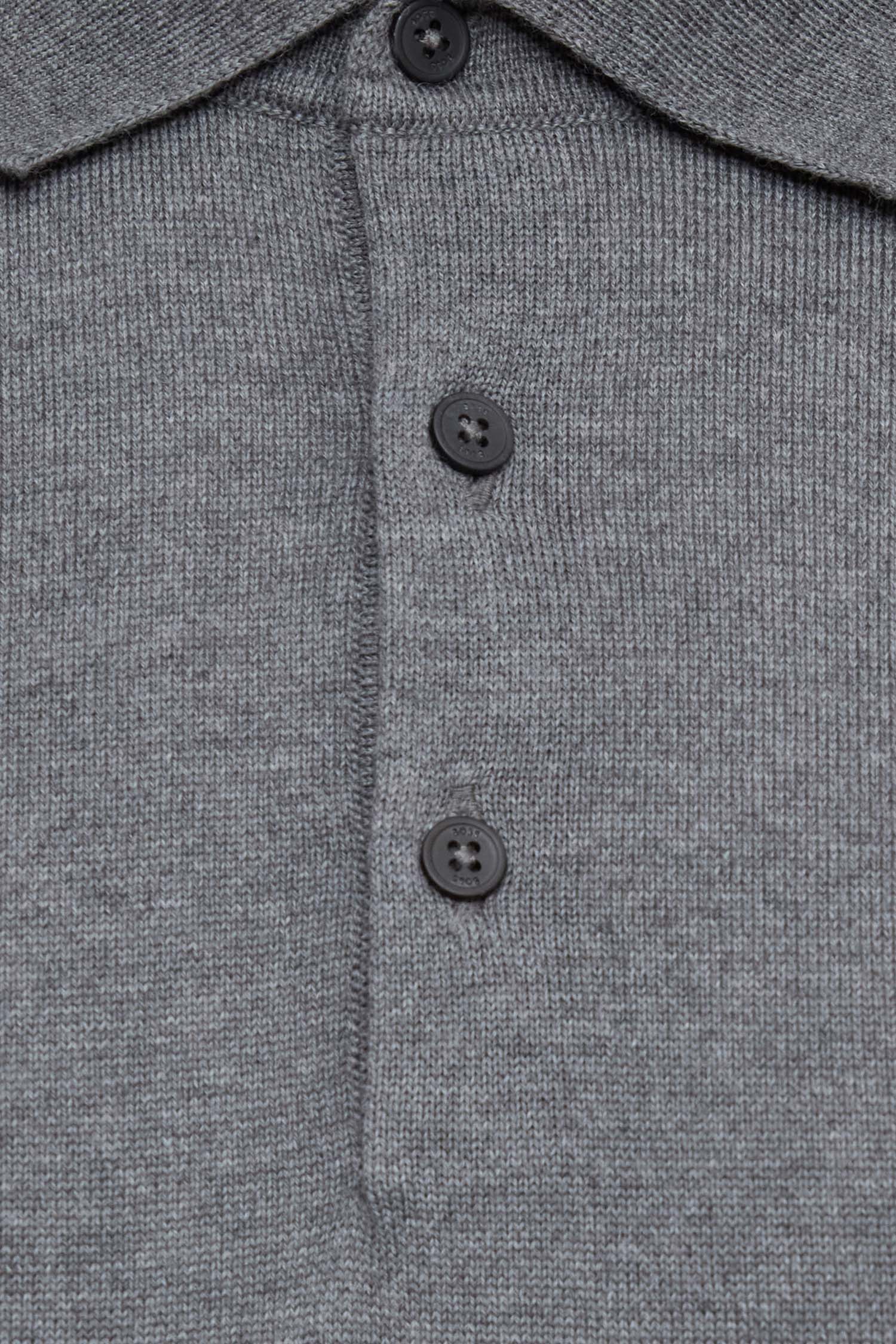 Мужское серое шерстяное поло BOSS 50476357;030