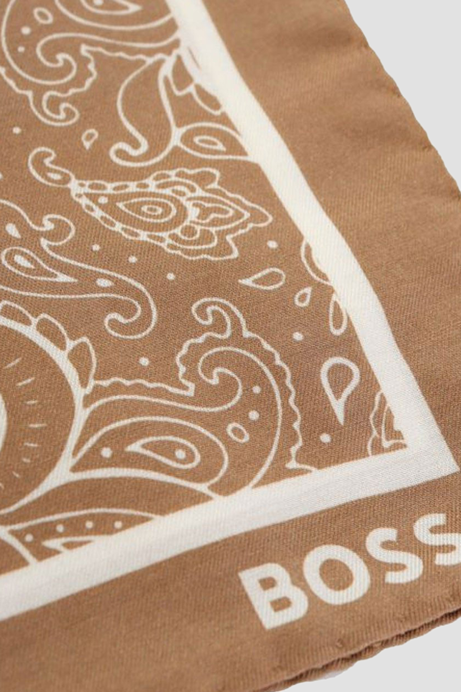 Мужской бежевый платок с узором BOSS 50491125;260