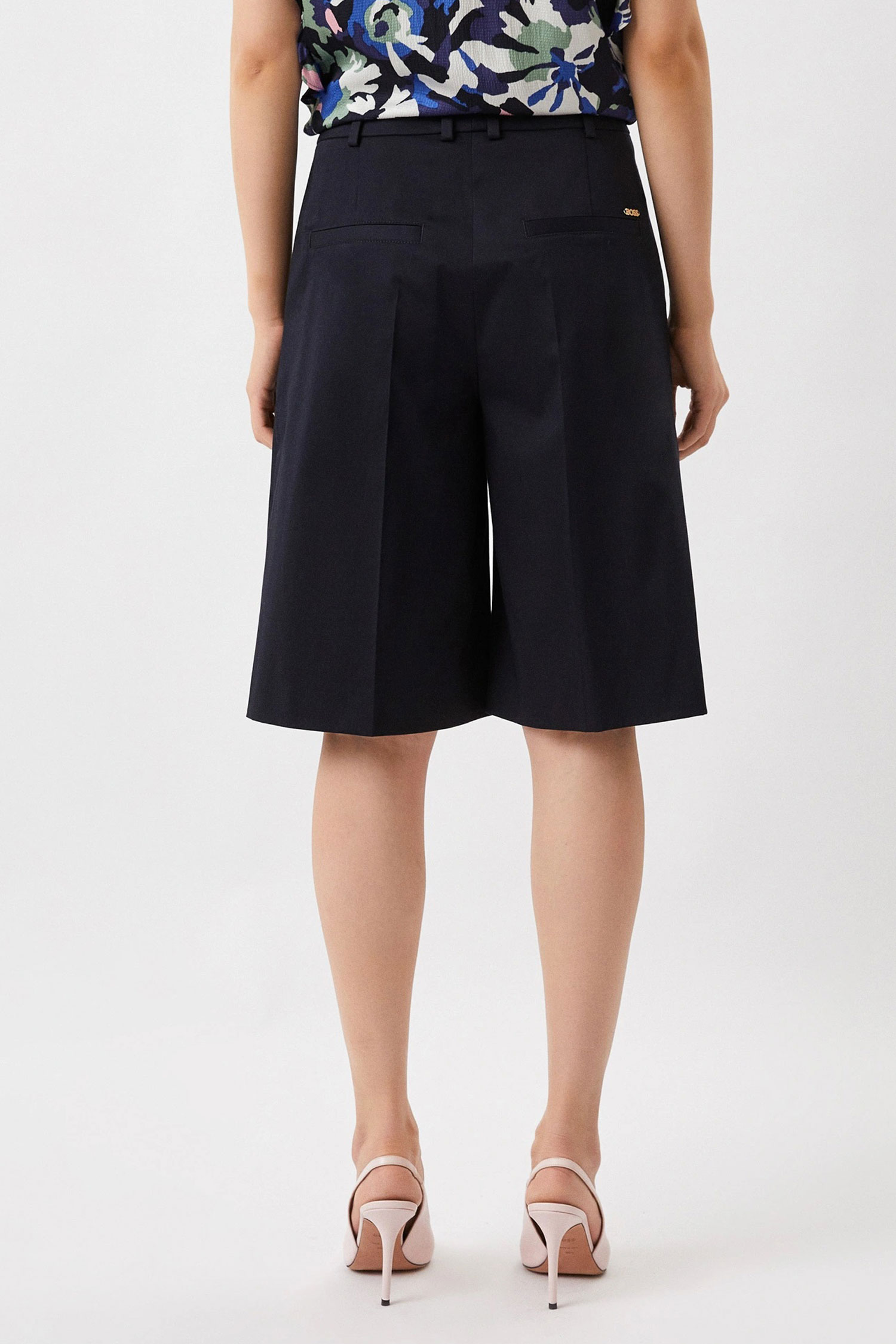 Женские темно-синие шорты BOSS 50486782;404