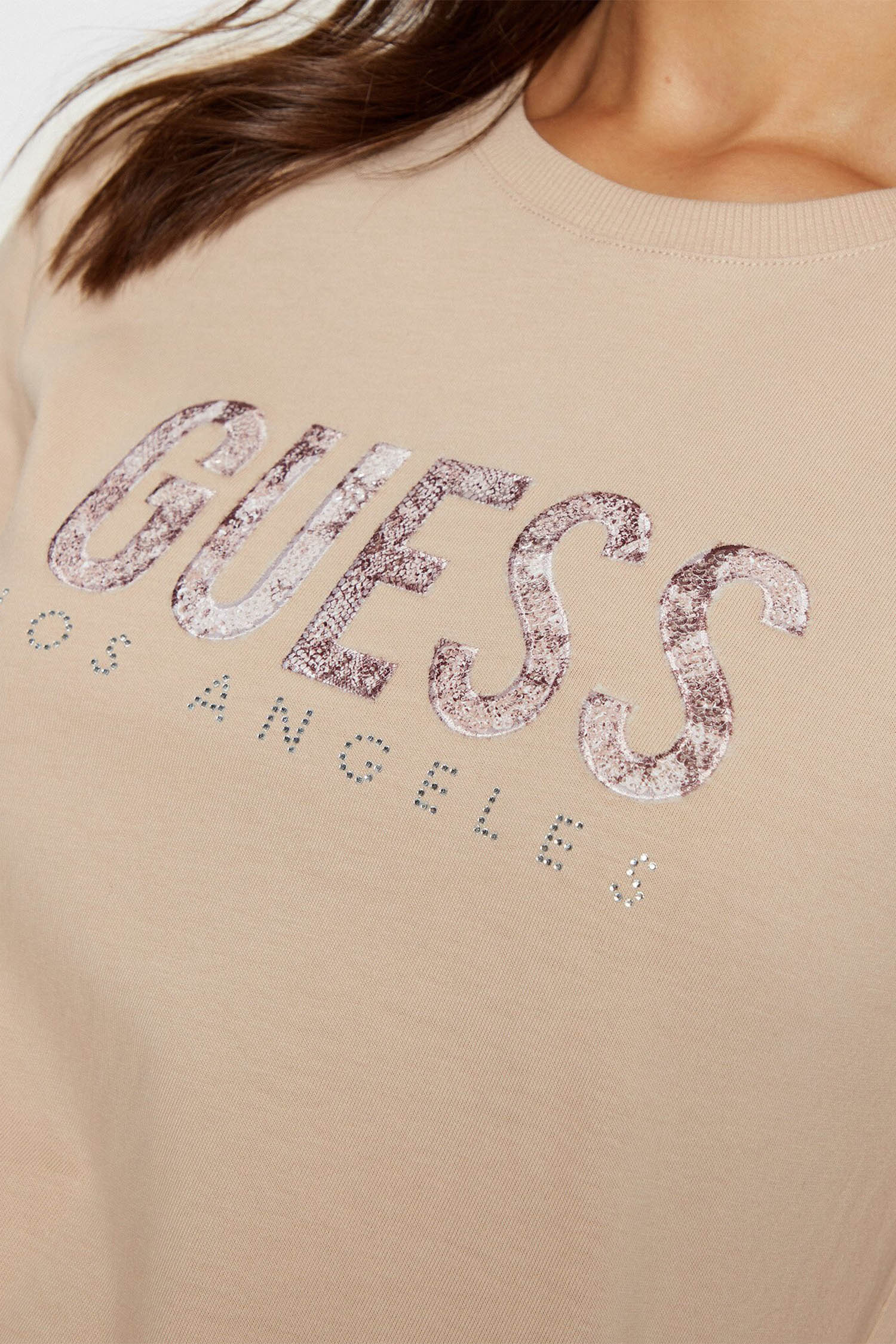 Жіноча бежева футболка Guess W5RI19.I3Z14;A90F