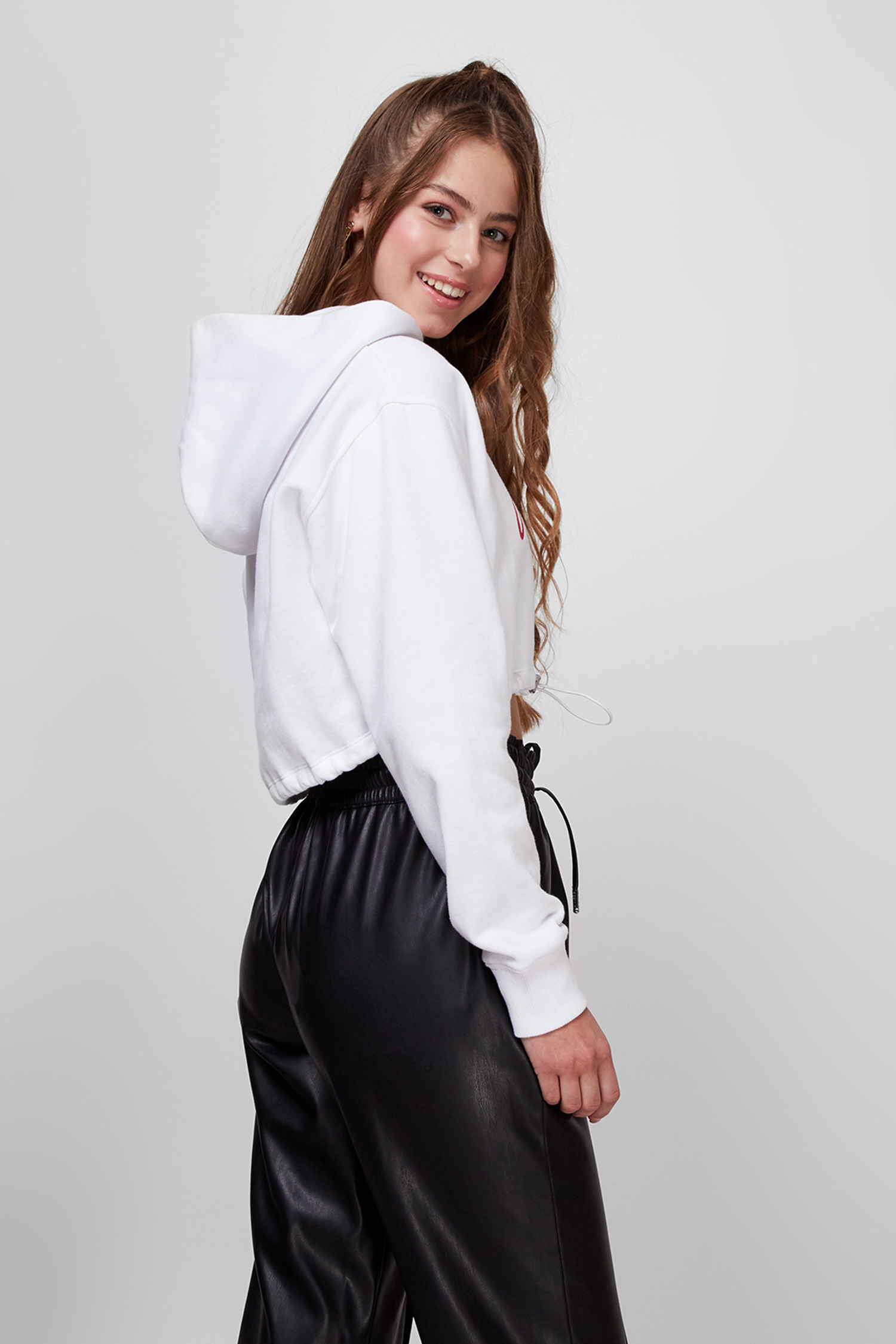 Белое худи для девушек Guess W1BQ13.K9YH0;G011 — Ultrashop