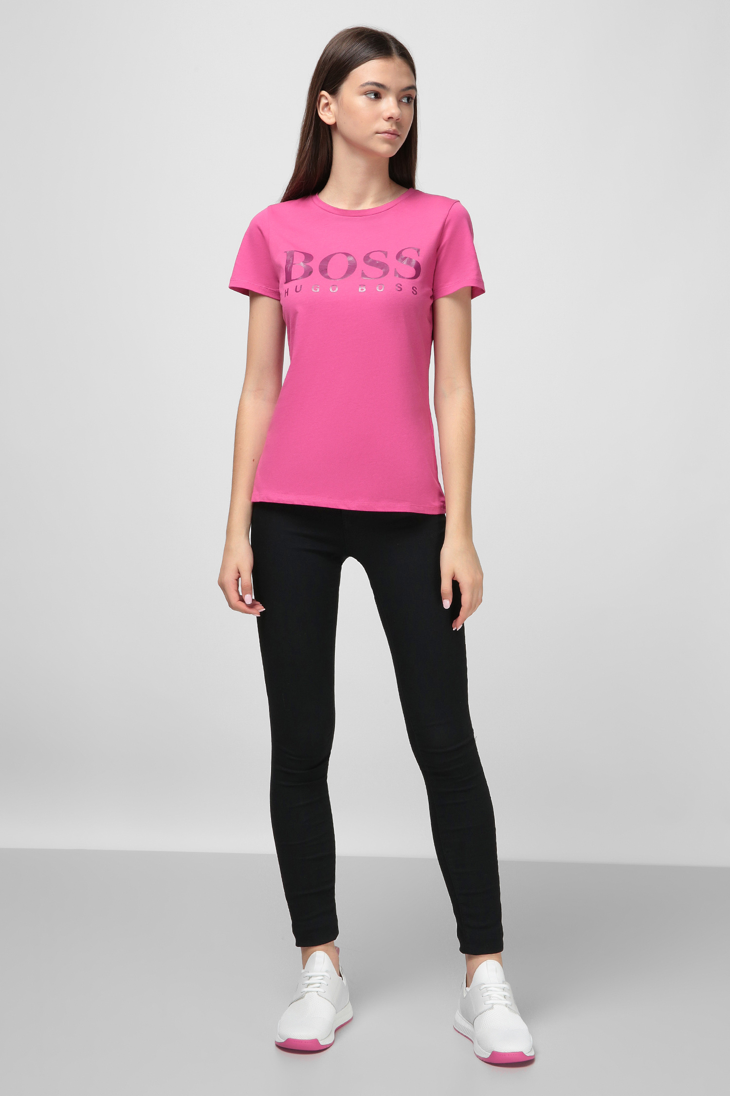 Рожева футболка для дівчат BOSS 50429874;672