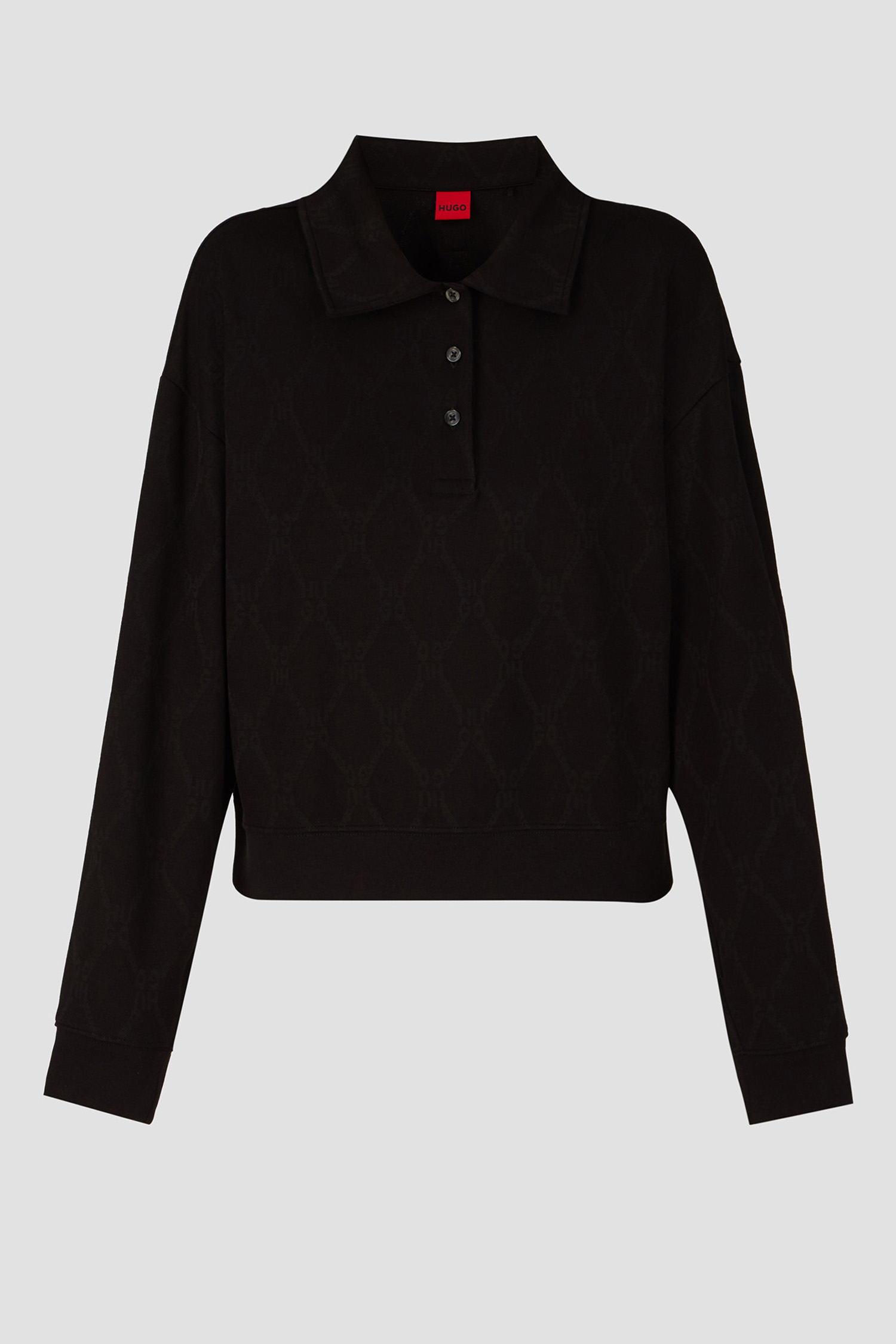 Женское черное поло с узором HUGO 50517120;971